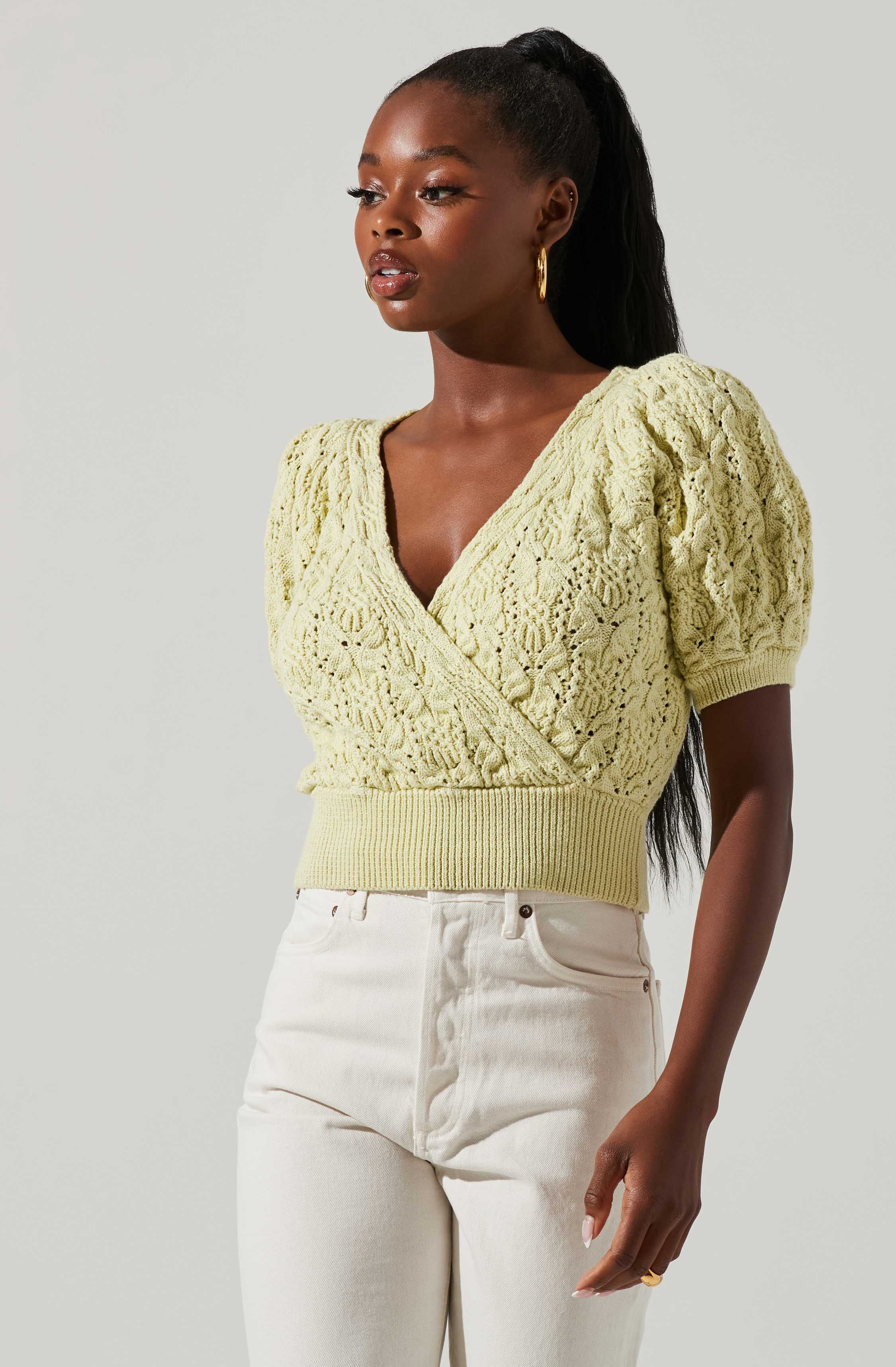 Elowen Puff Sleeve Sweater-Aljck