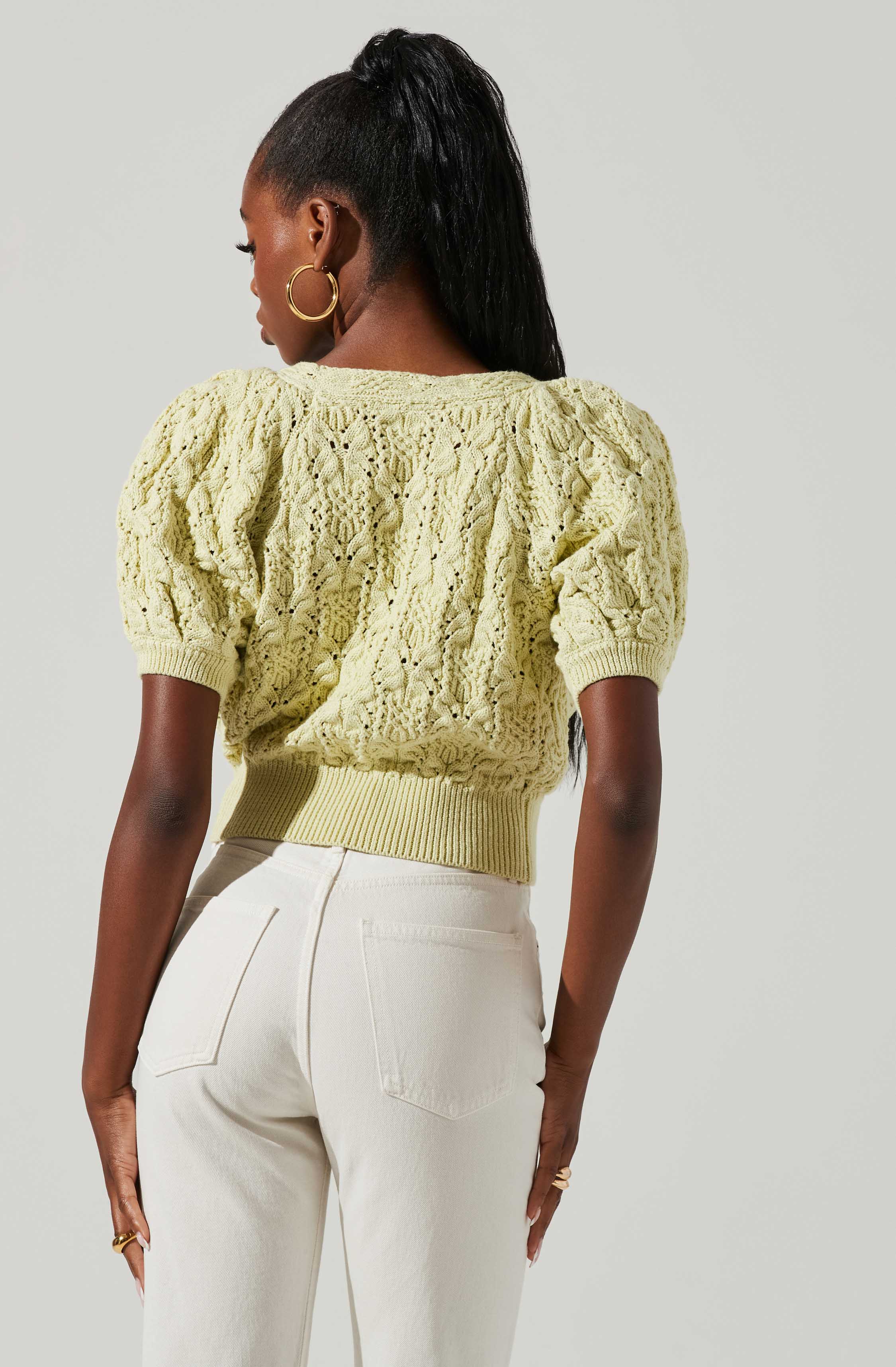 Elowen Puff Sleeve Sweater-Aljck