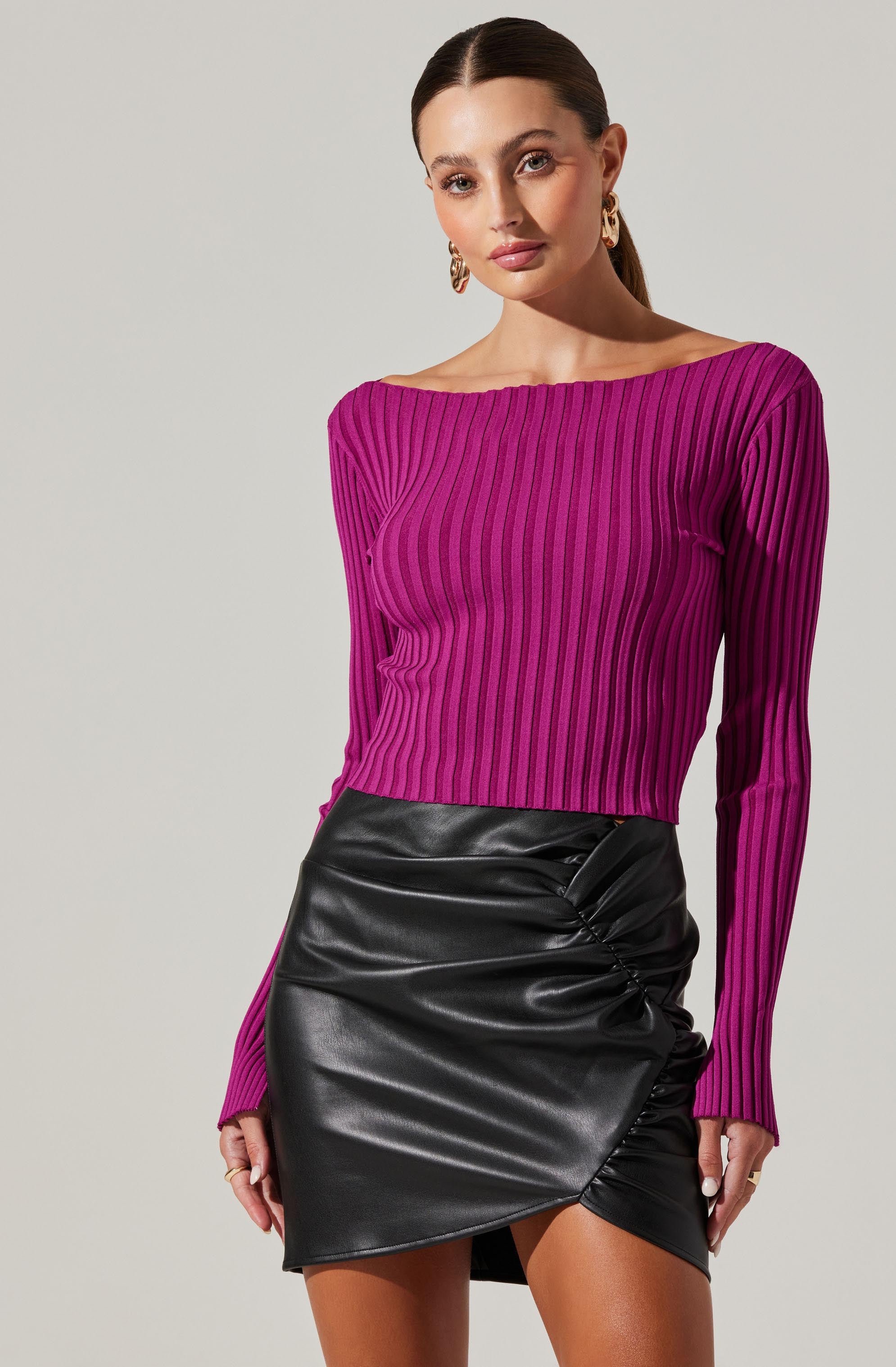 Alessandra Ribbed Knit Sweater-Aljck