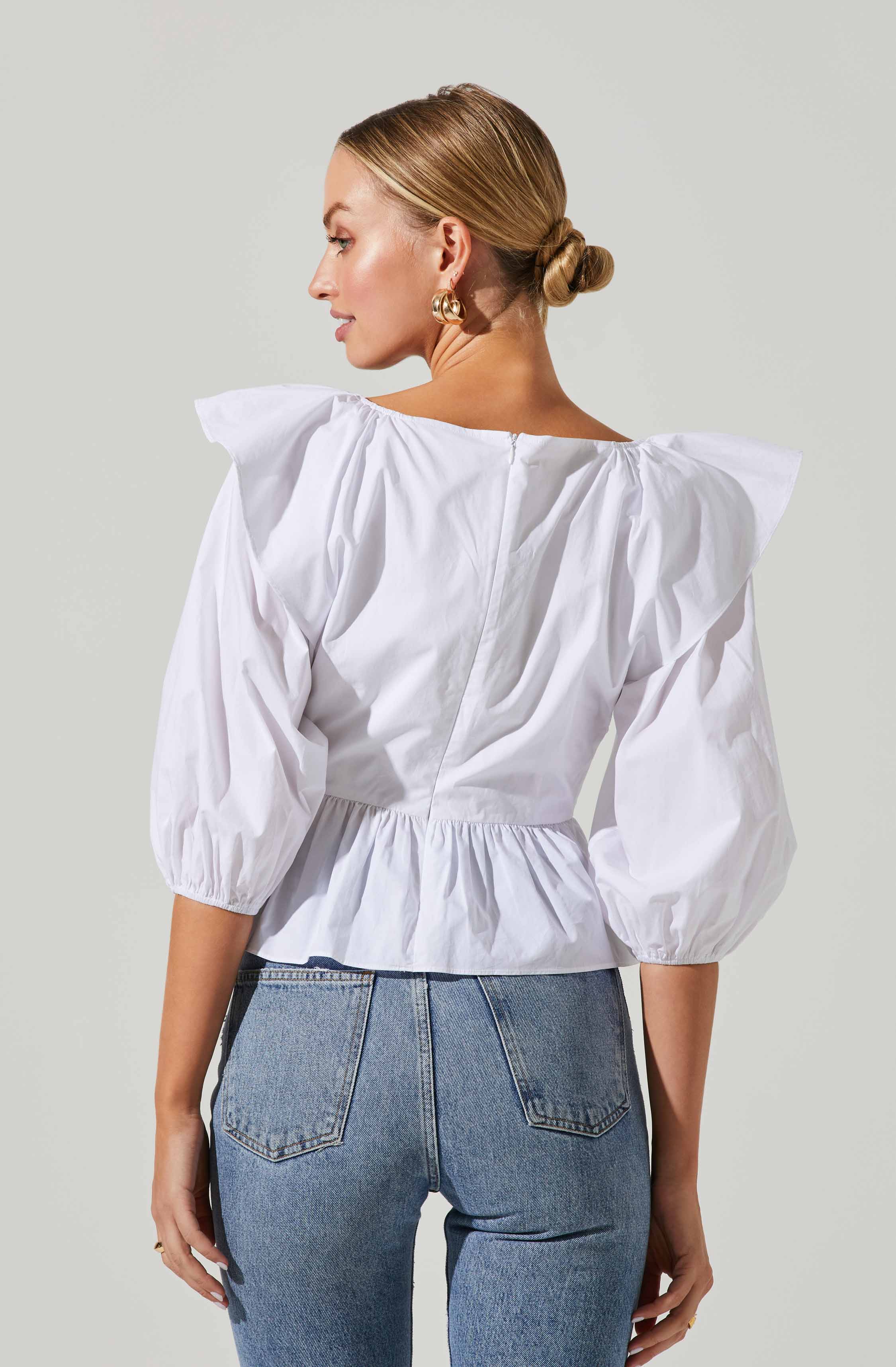 Gemma Ruffle Peplum Top-Aljck