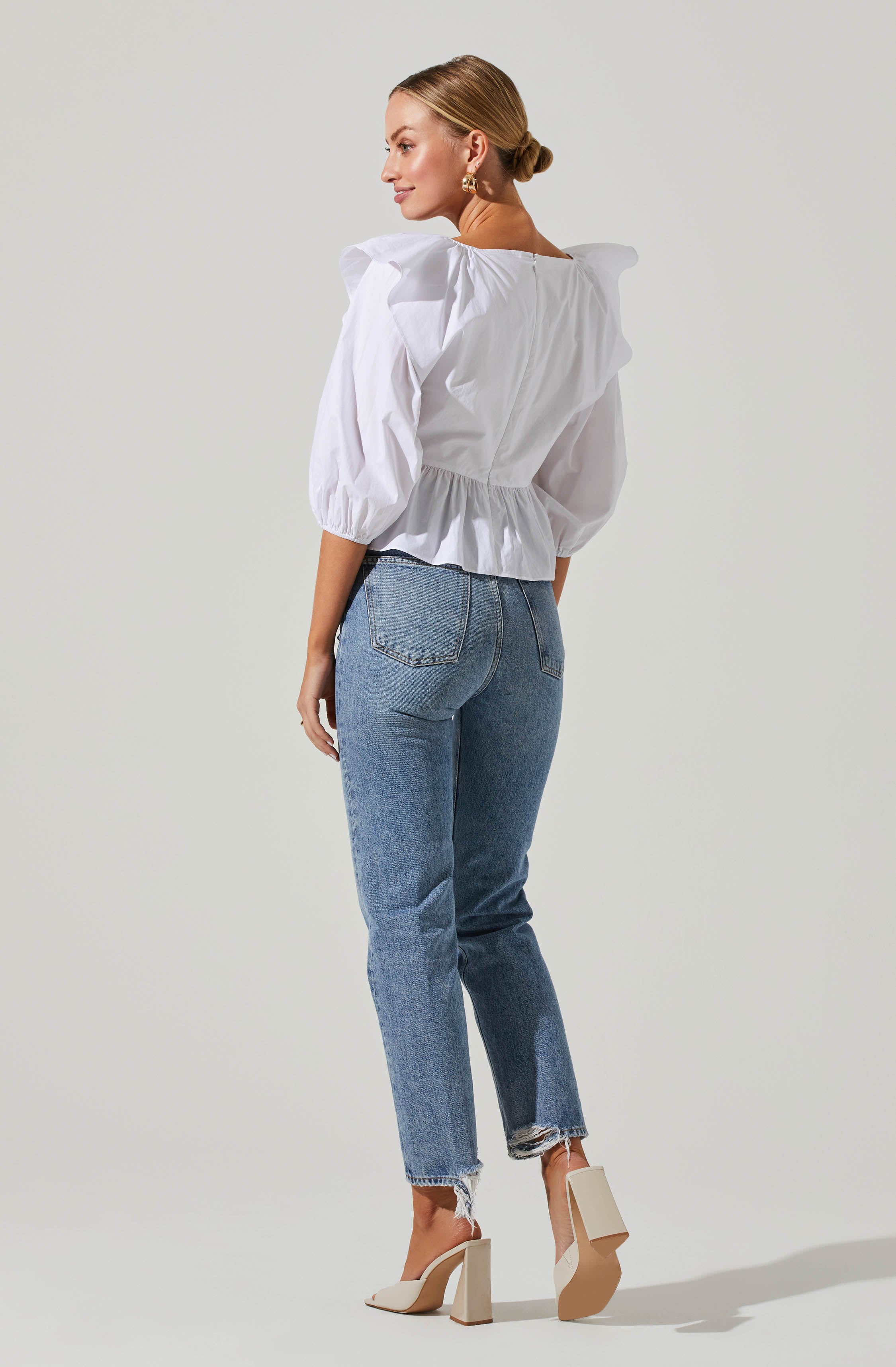 Gemma Ruffle Peplum Top-Aljck