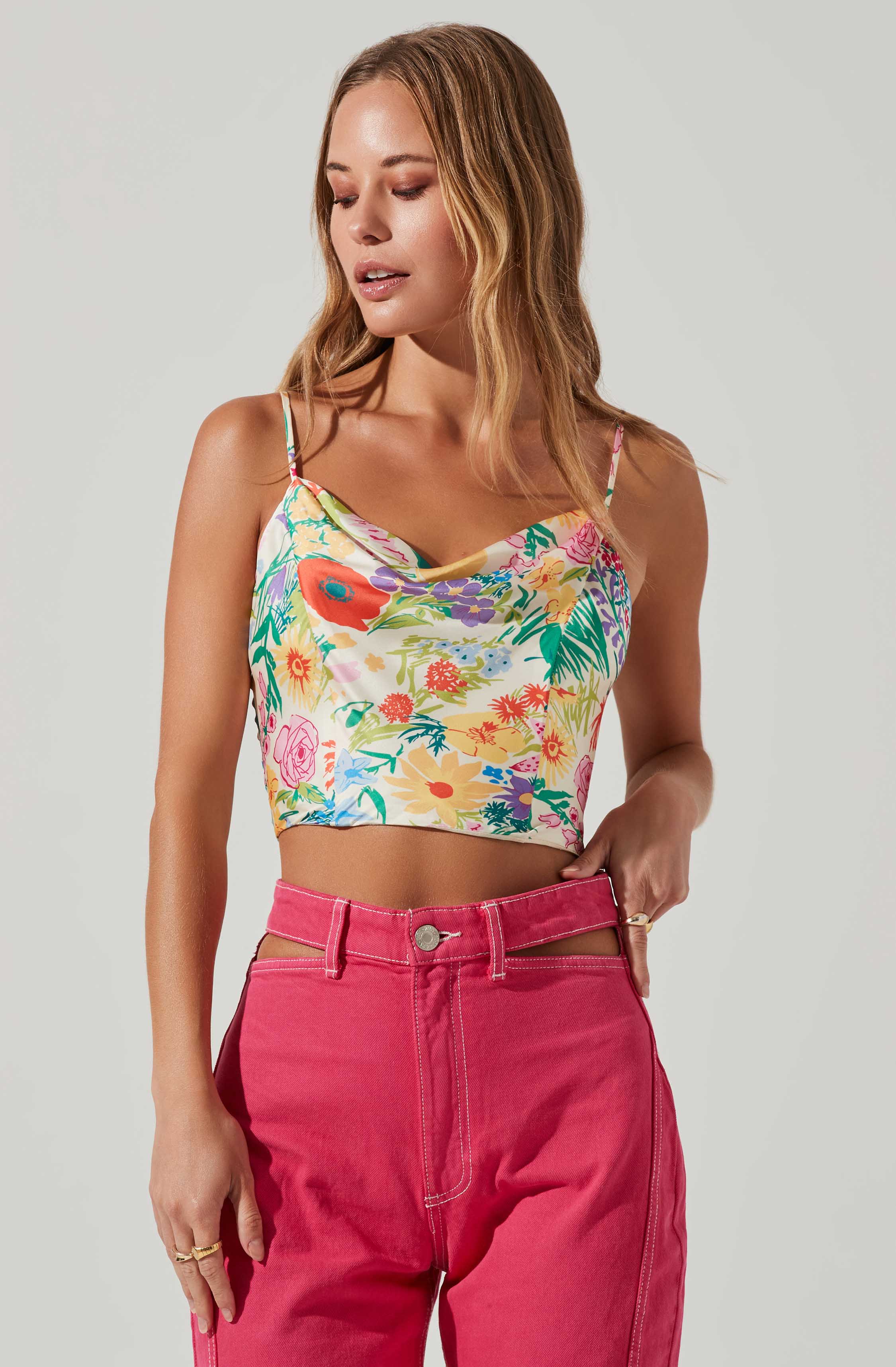 Ellery Floral Crop Top-Aljck