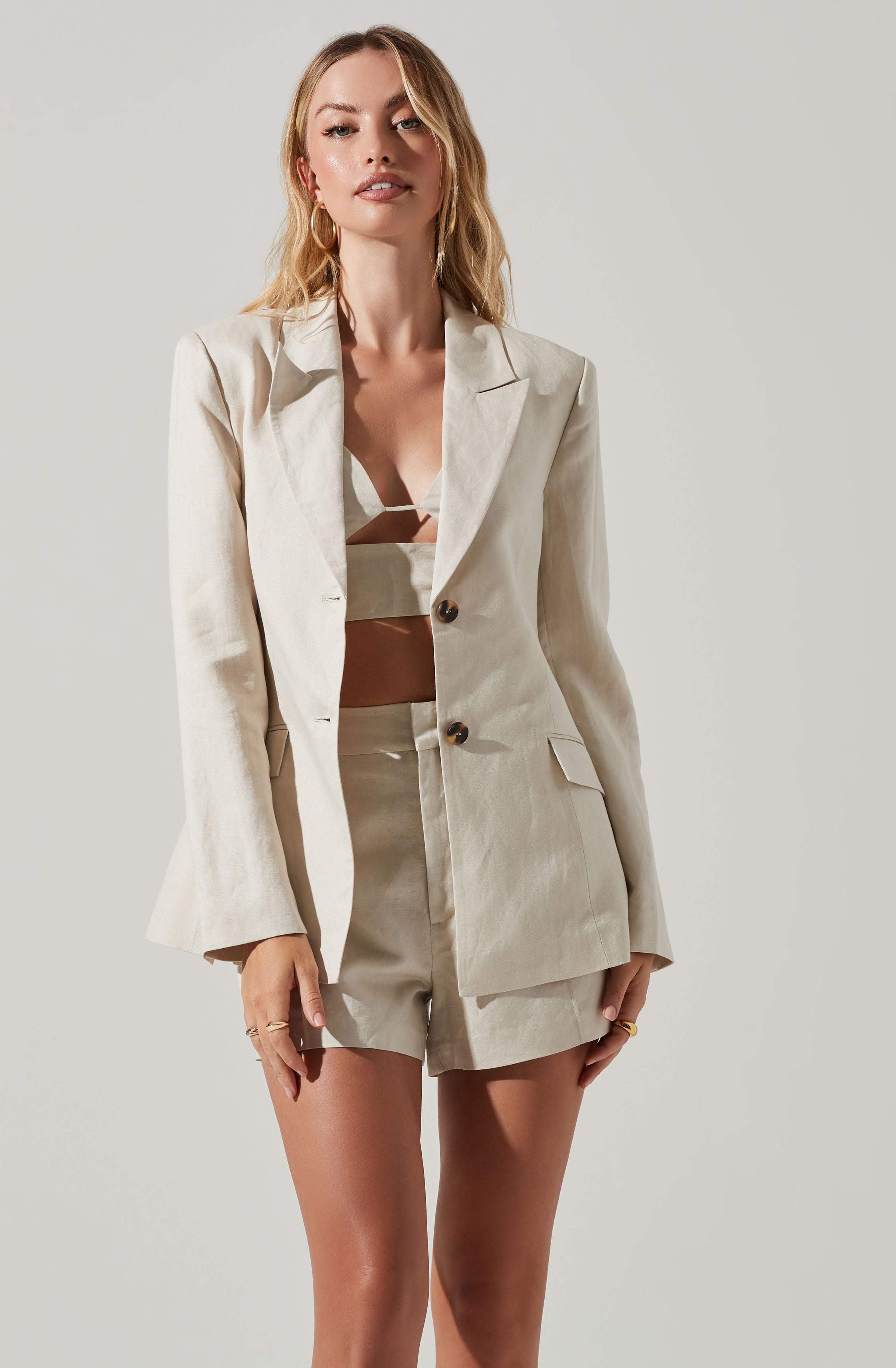 Ayra Front Button Blazer-Aljck