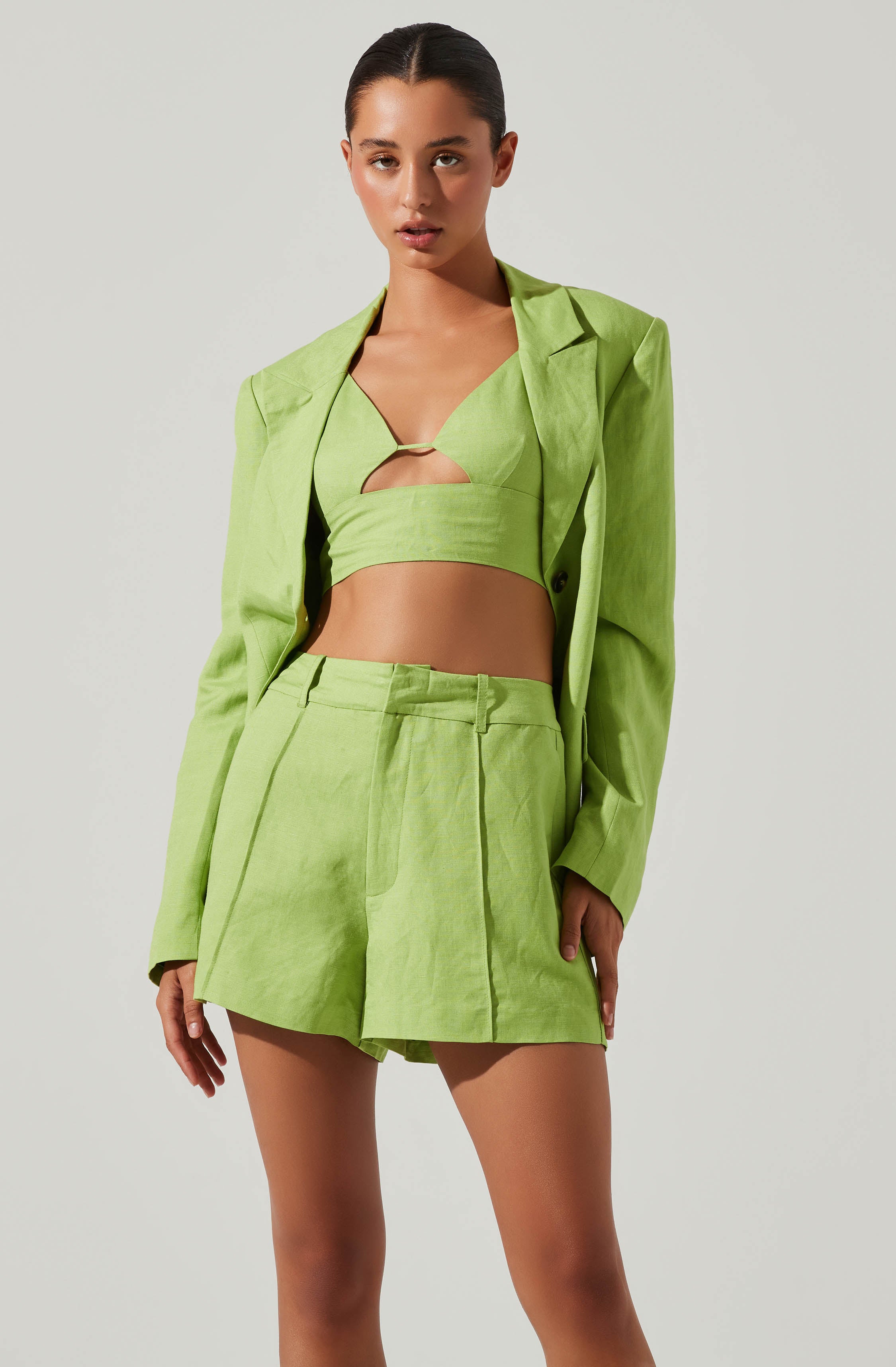 Ayra Front Button Blazer-Aljck