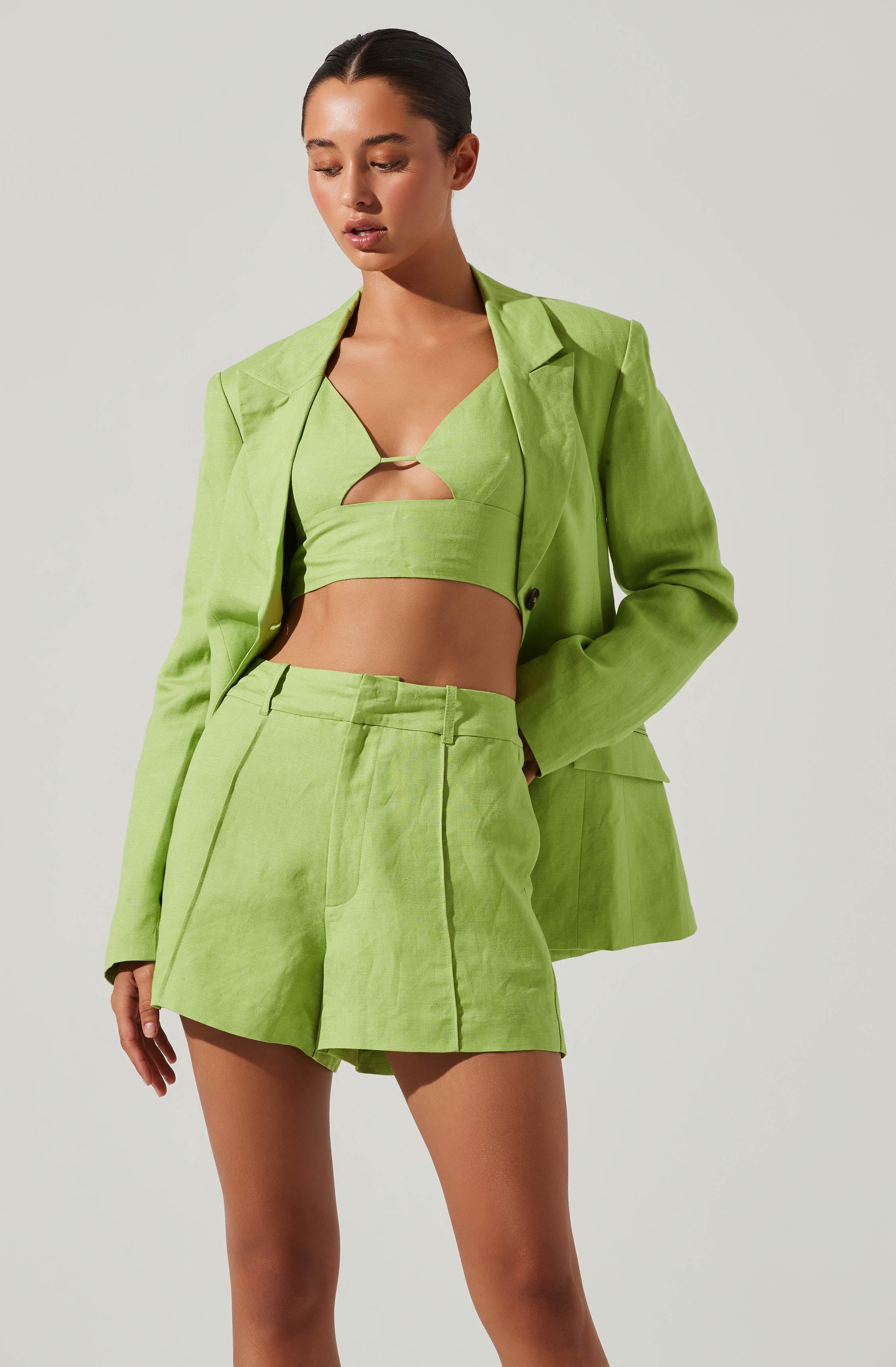 Ayra Front Button Blazer-Aljck