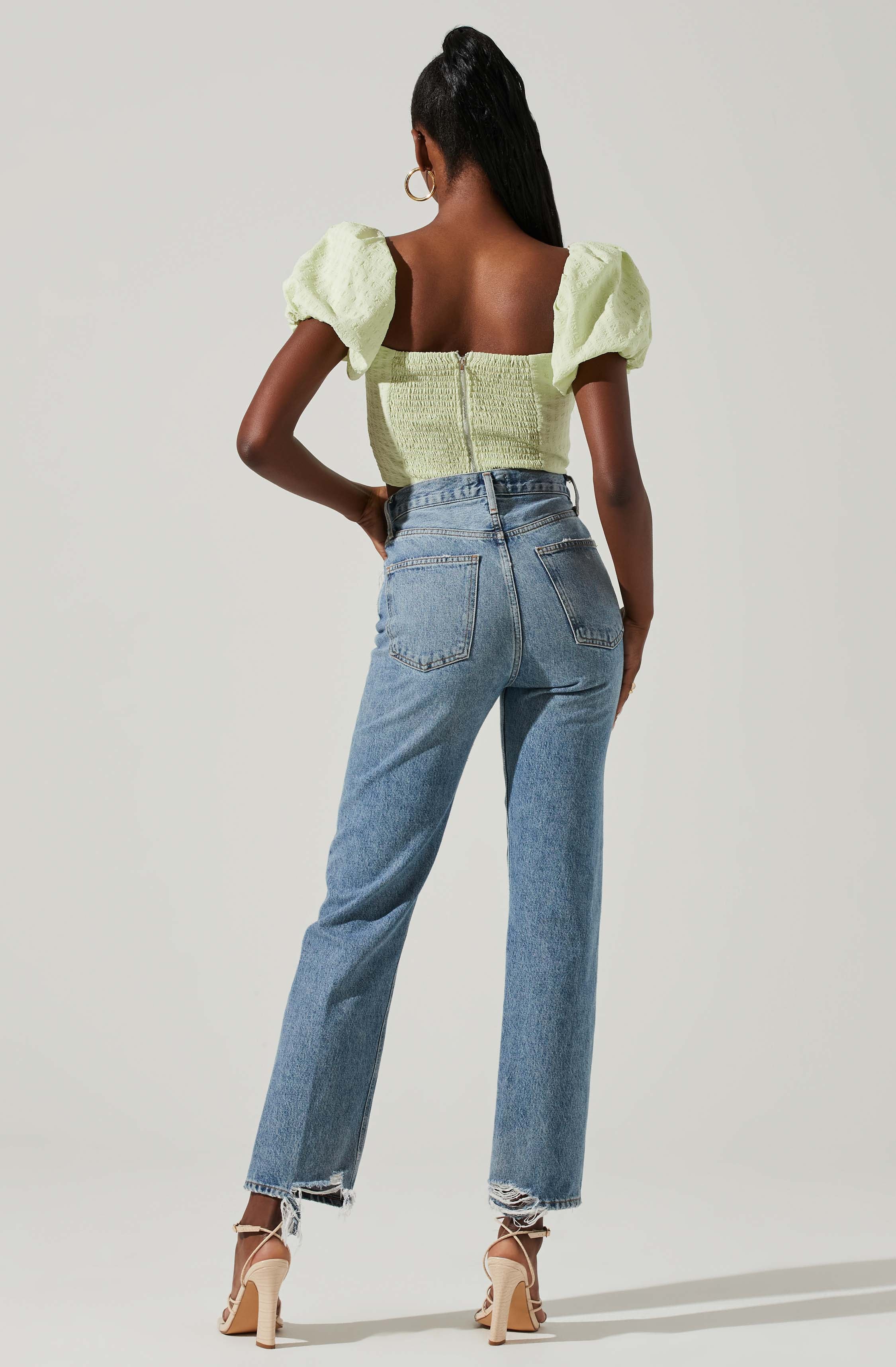 Paola Sweetheart Bustier Puff Sleeve Top-Aljck