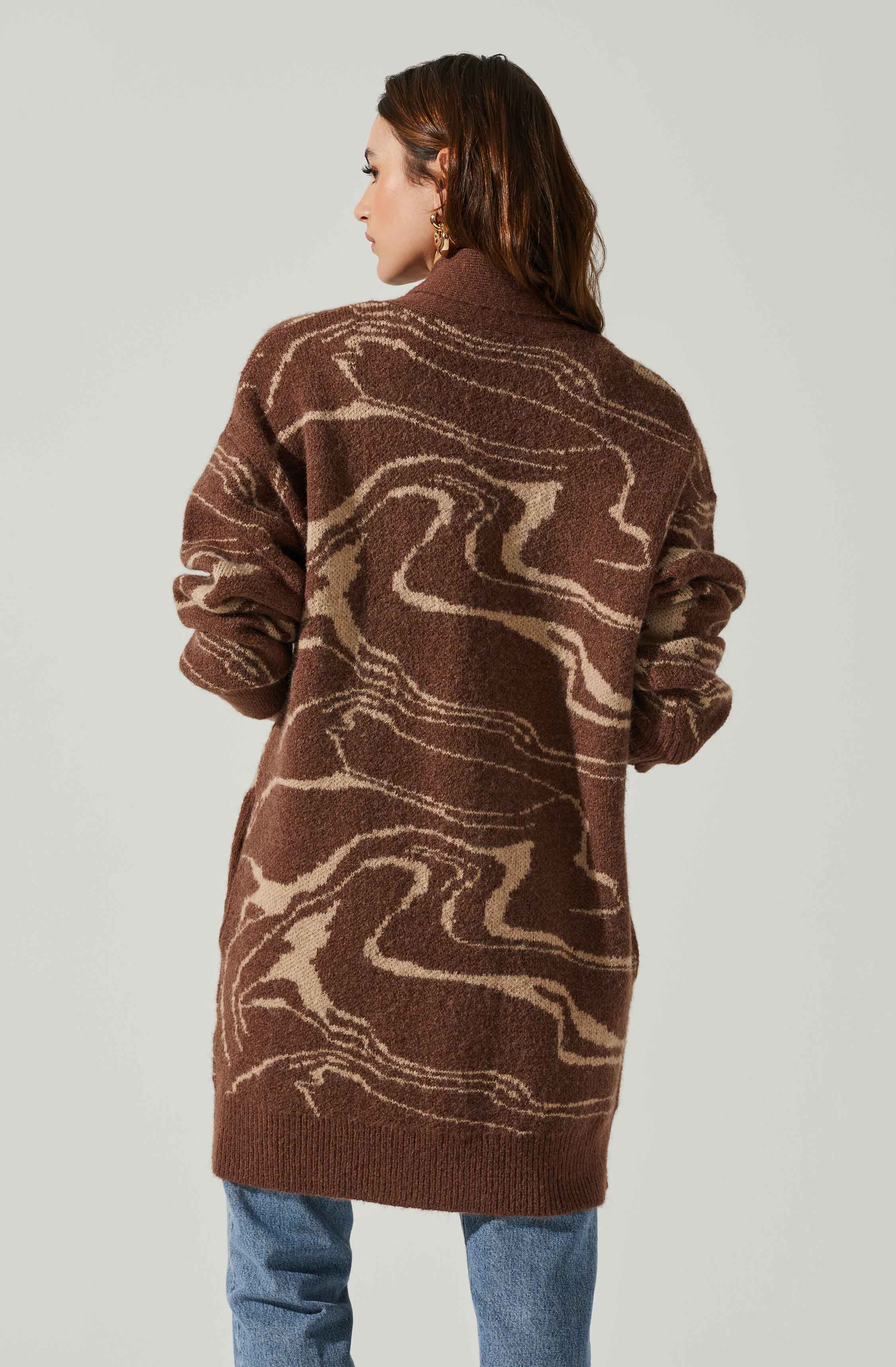 Vada Abstract Swirl Oversized Sweater-Aljck