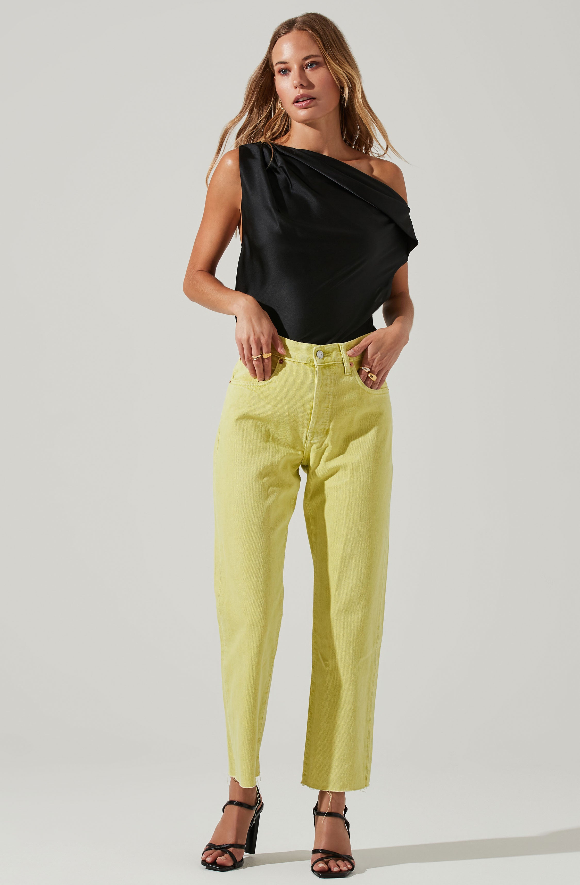 Ceres Satin Off Shoulder Top-Aljck