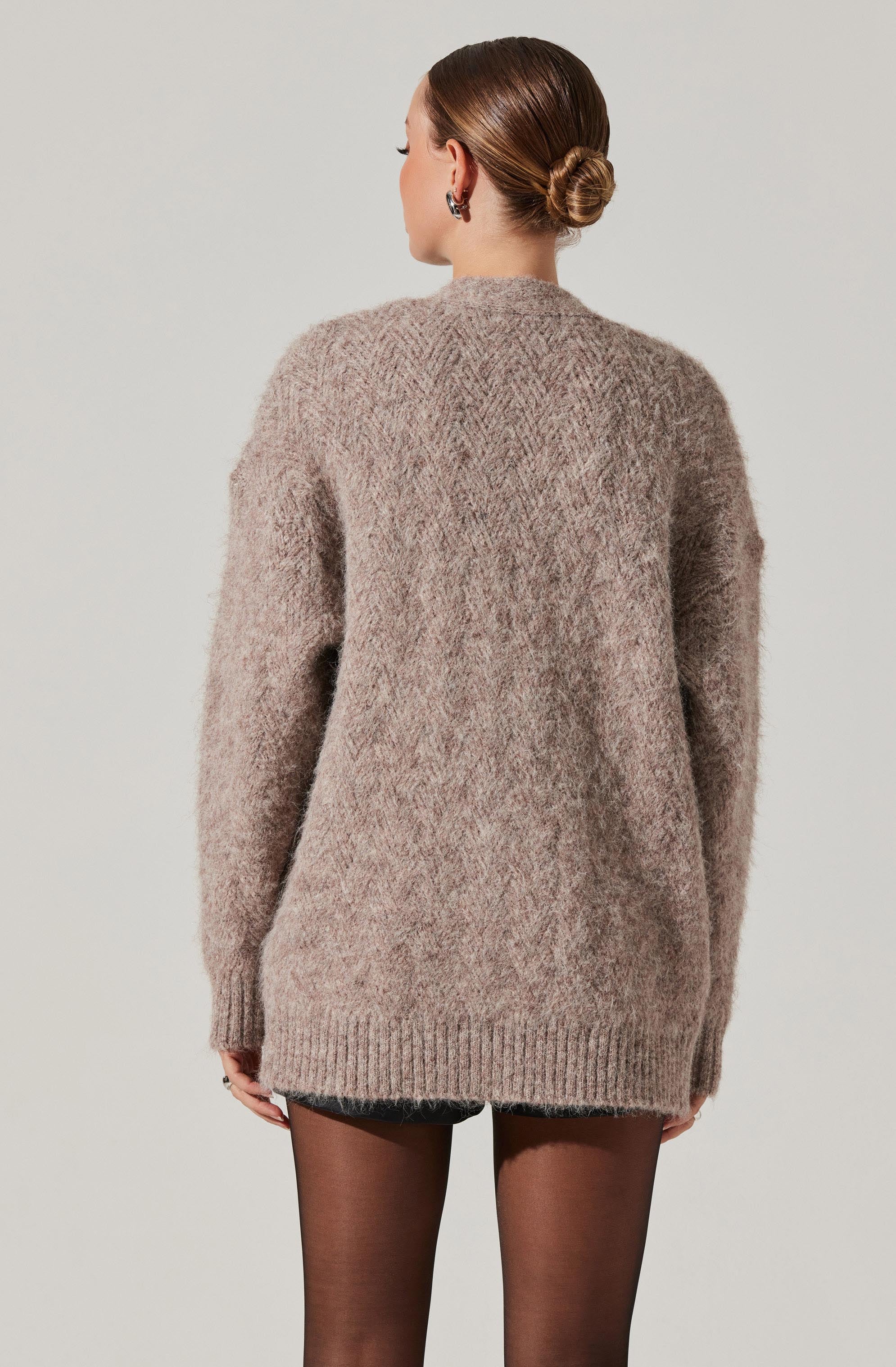 Charli Brushed-Effect Cardigan Sweater-Aljck