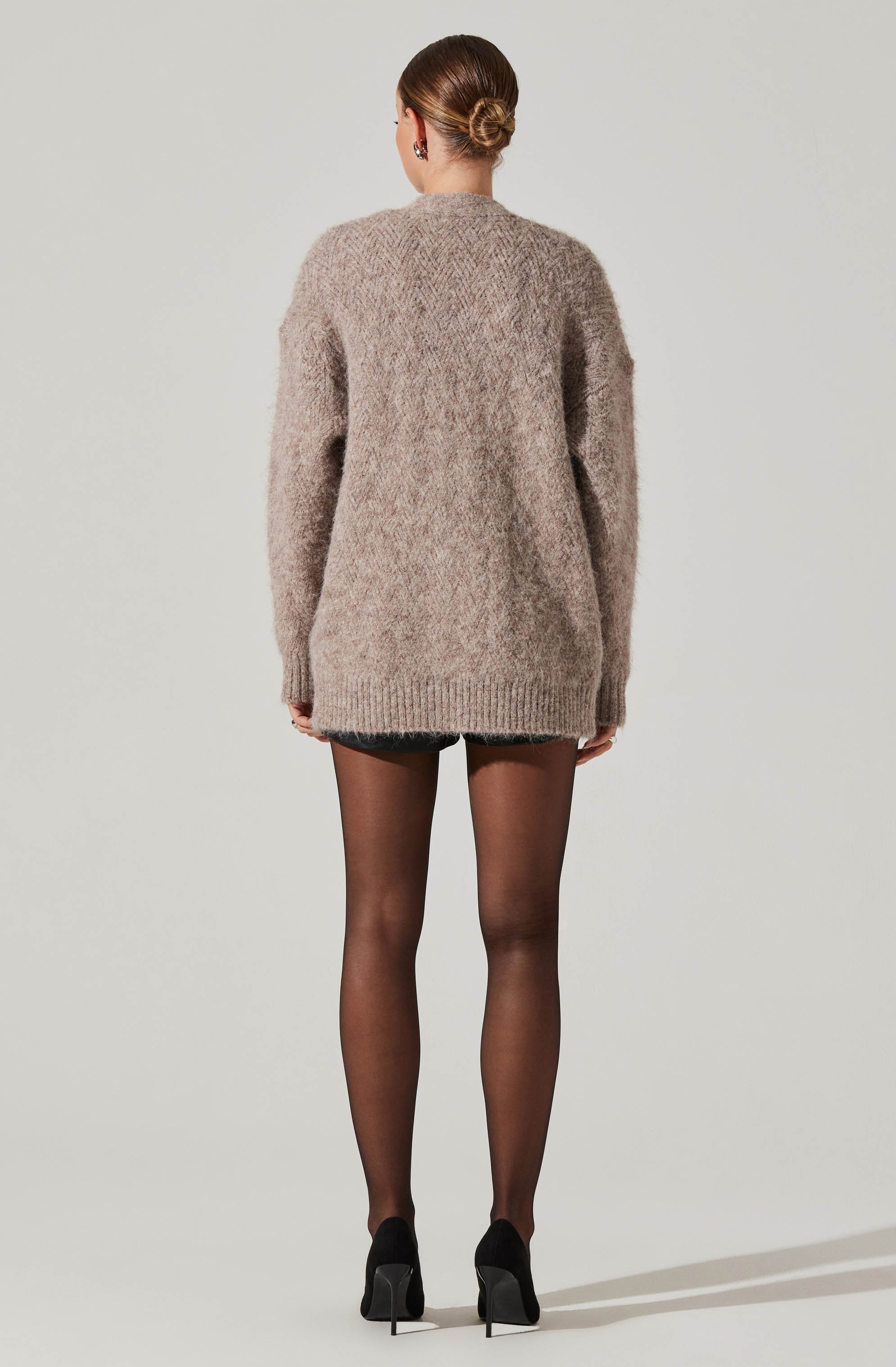 Charli Brushed-Effect Cardigan Sweater-Aljck