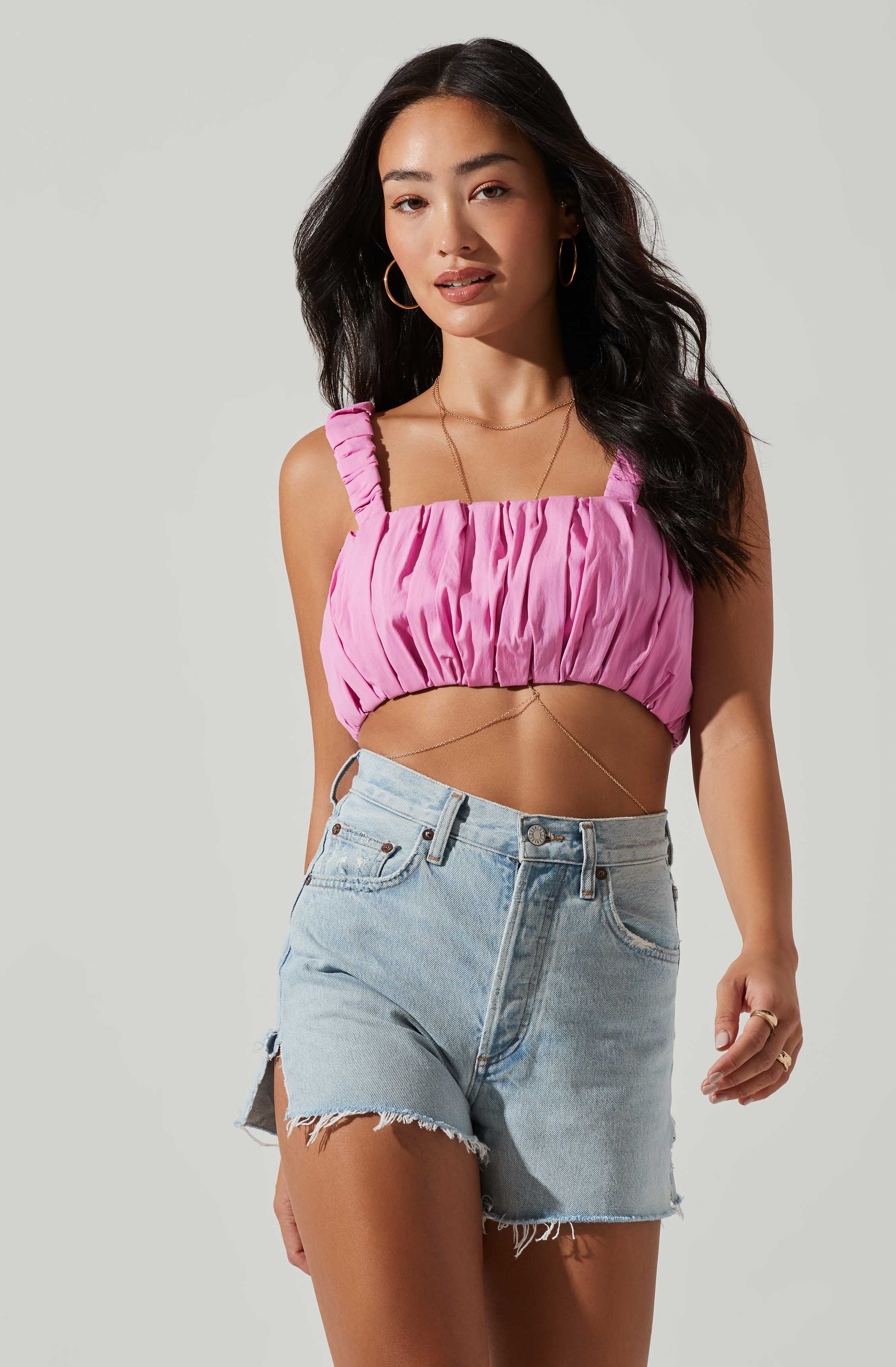Daija Square Neck Crop Top-Aljck