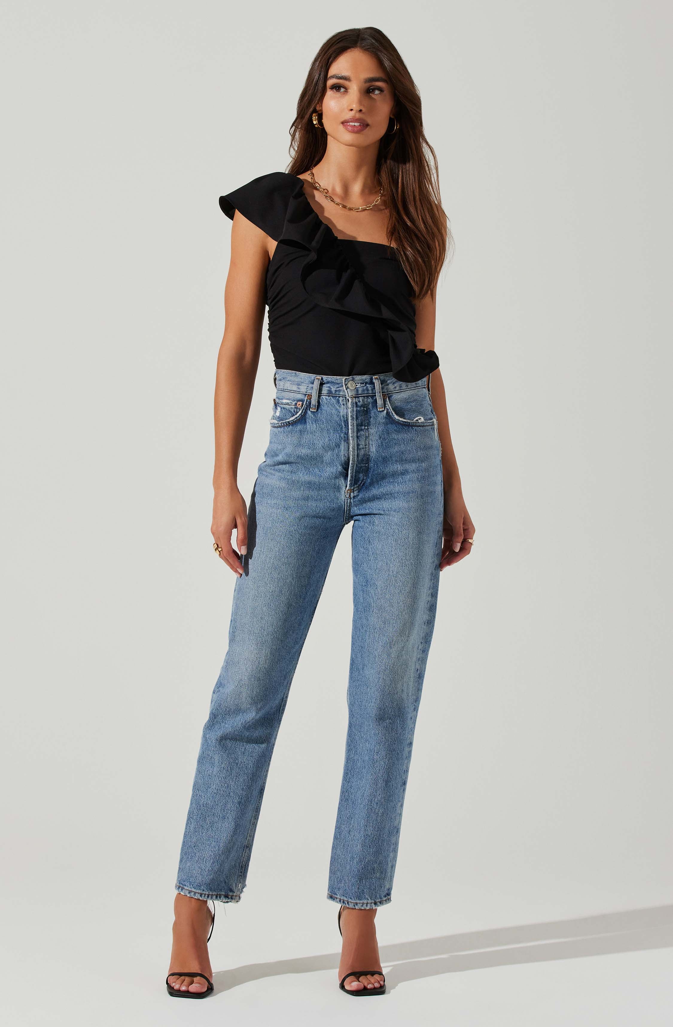 Malena One Shoulder Bodysuit-Aljck