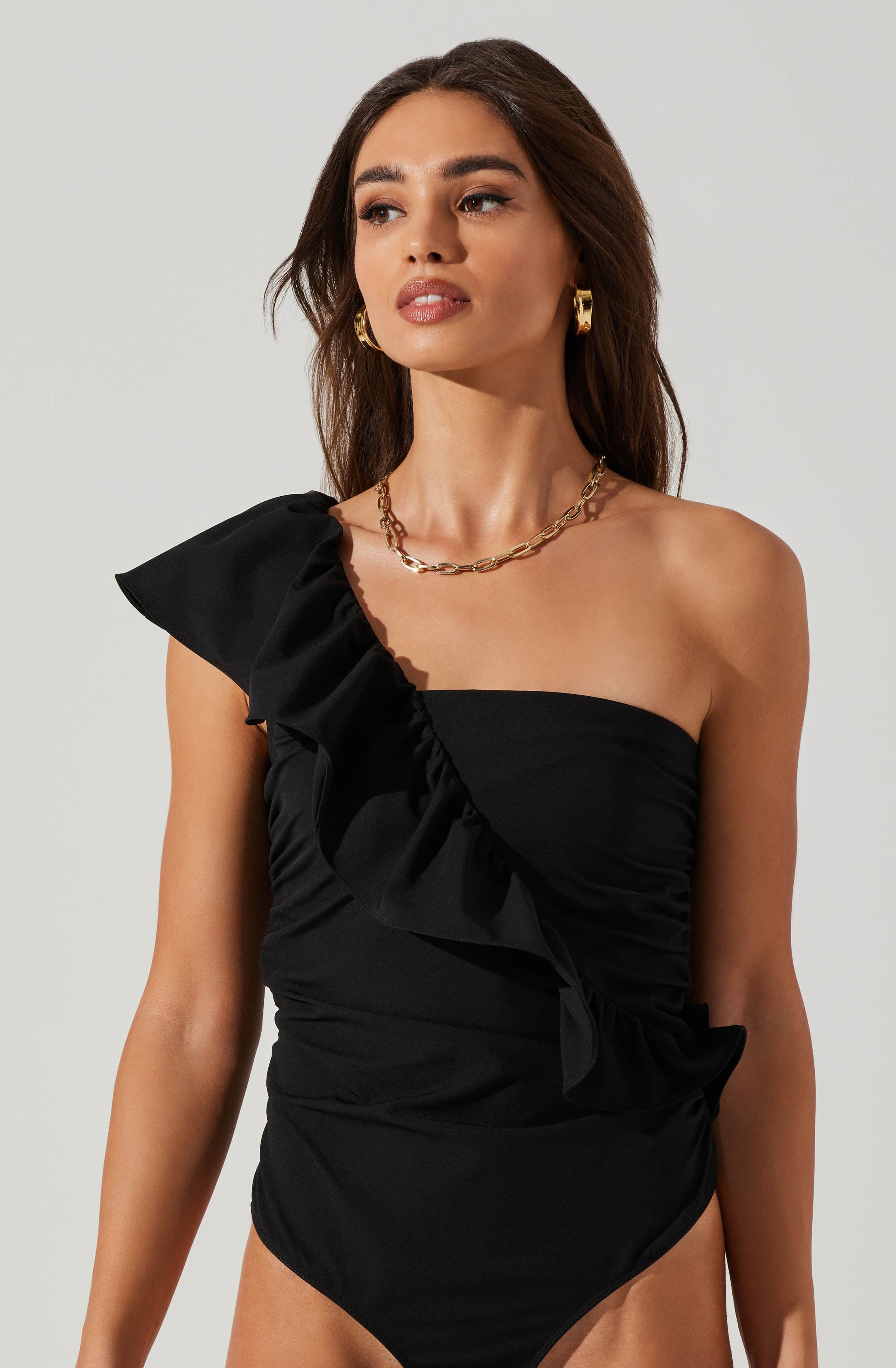 Malena One Shoulder Bodysuit-Aljck