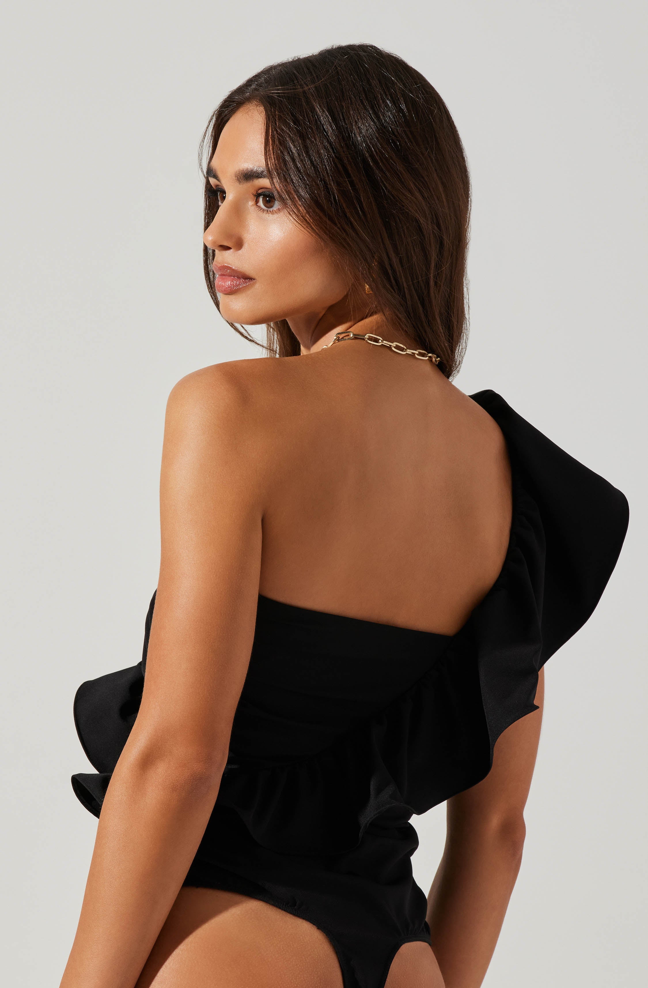 Malena One Shoulder Bodysuit-Aljck
