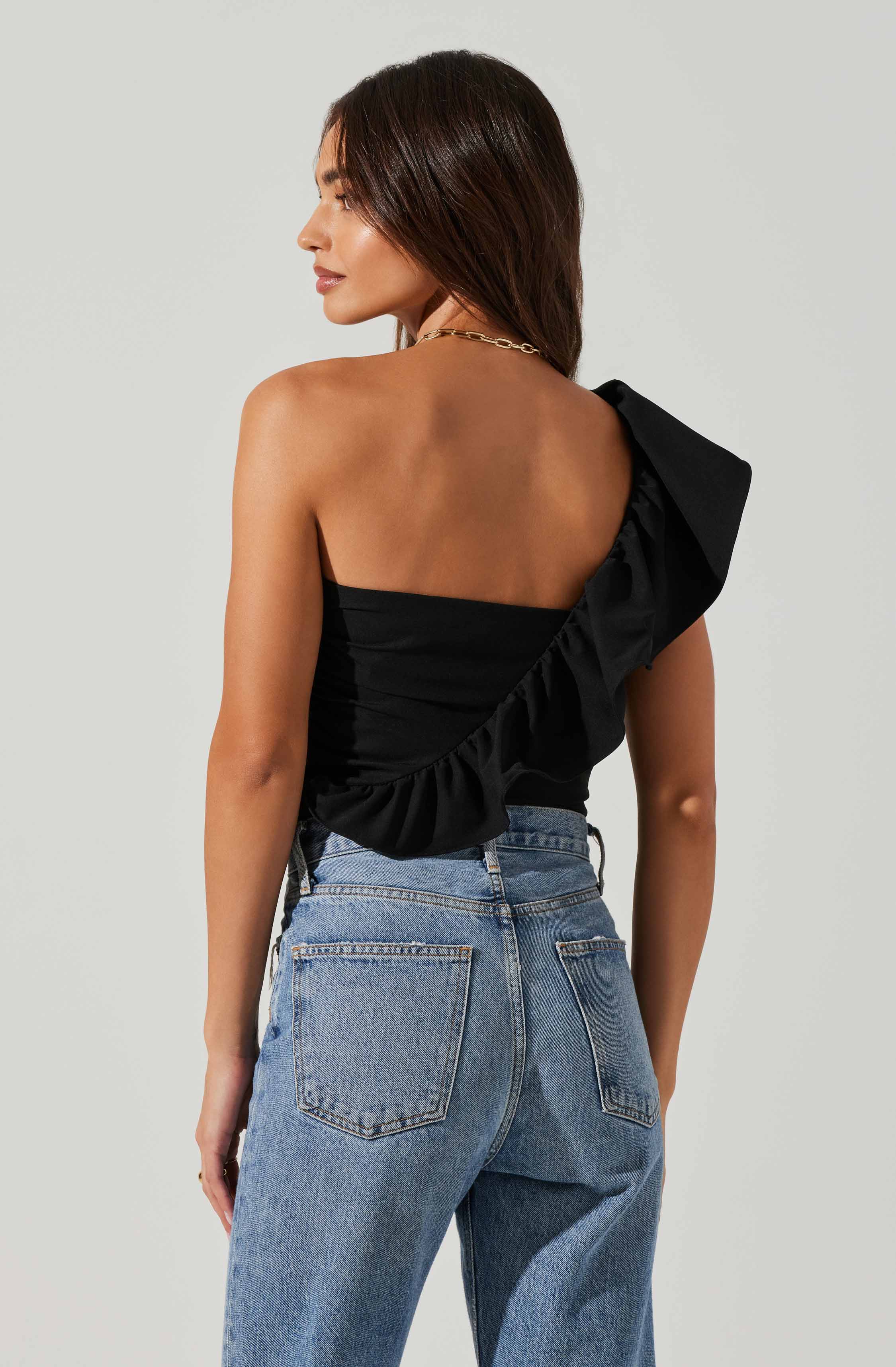 Malena One Shoulder Bodysuit-Aljck
