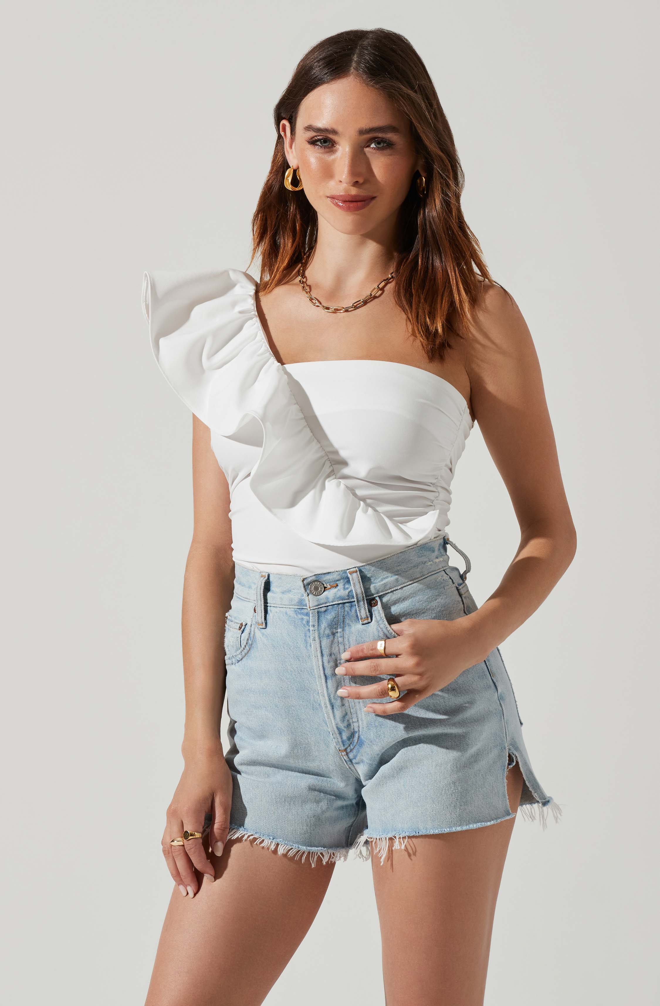 Malena One Shoulder Bodysuit-Aljck