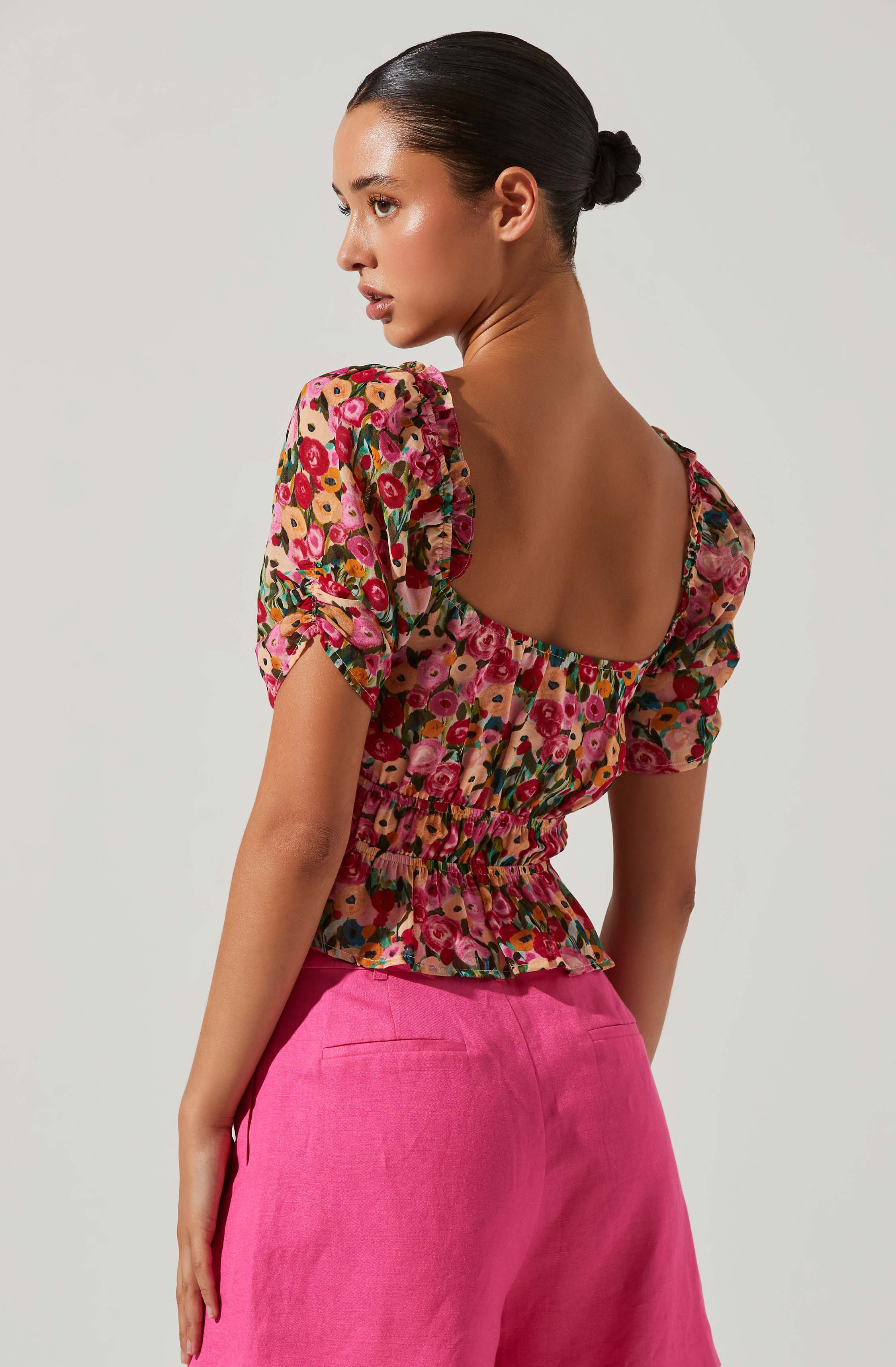 Nayeli Floral Puff Sleeve Top-Aljck