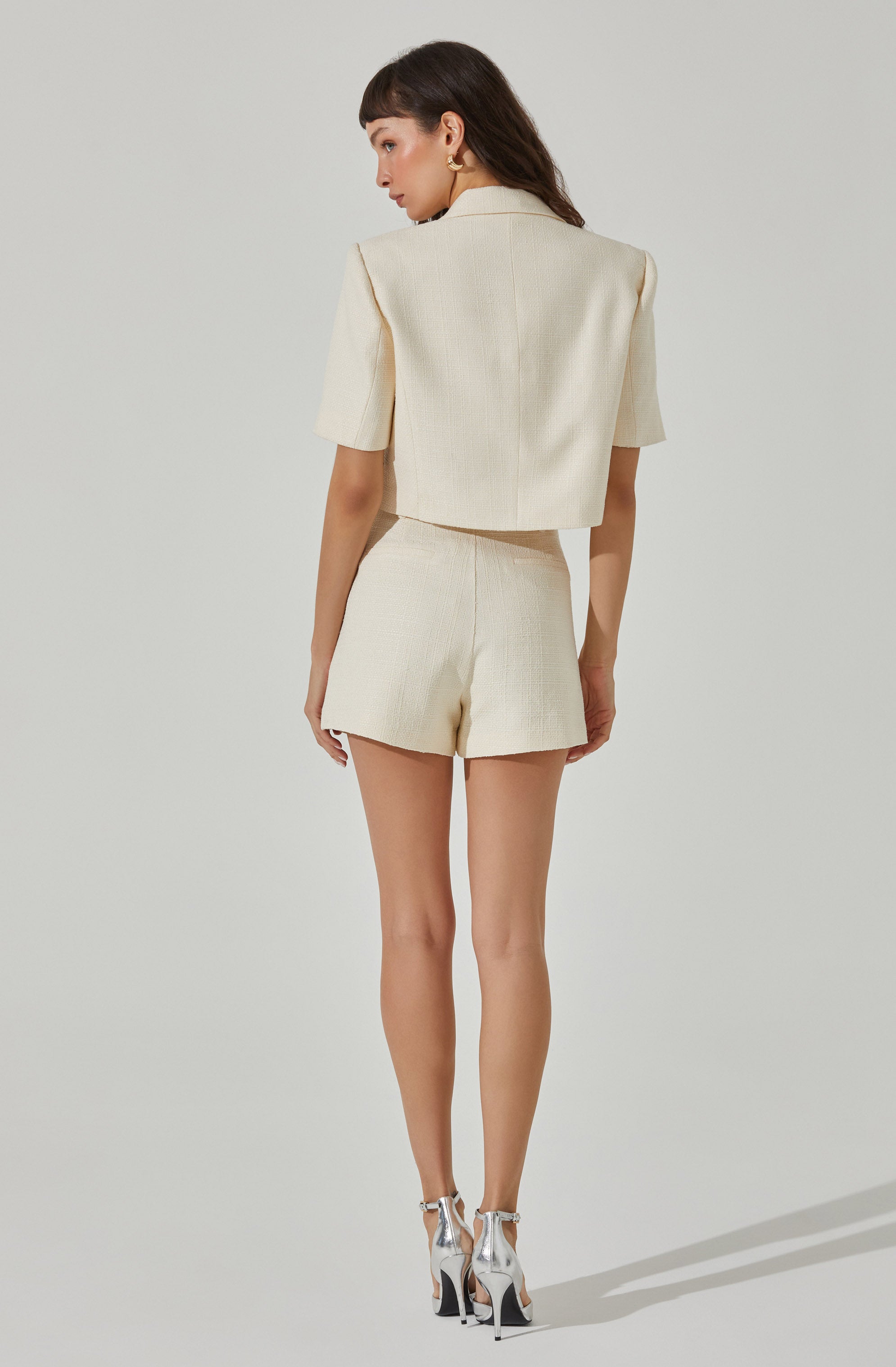 Siarah Tweed Cropped Jacket-Aljck