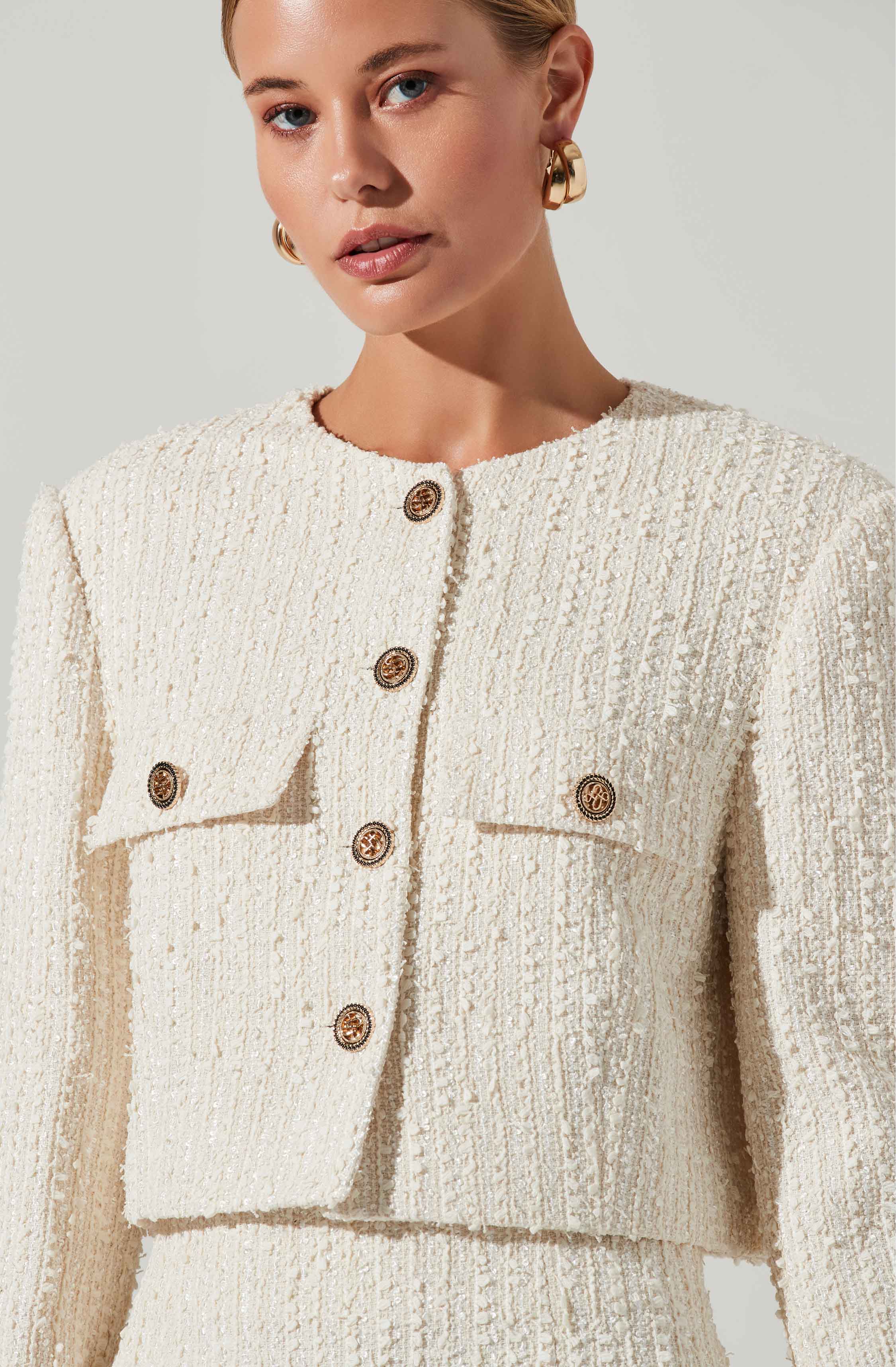 Covina Tweed Cropped Jacket-Aljck