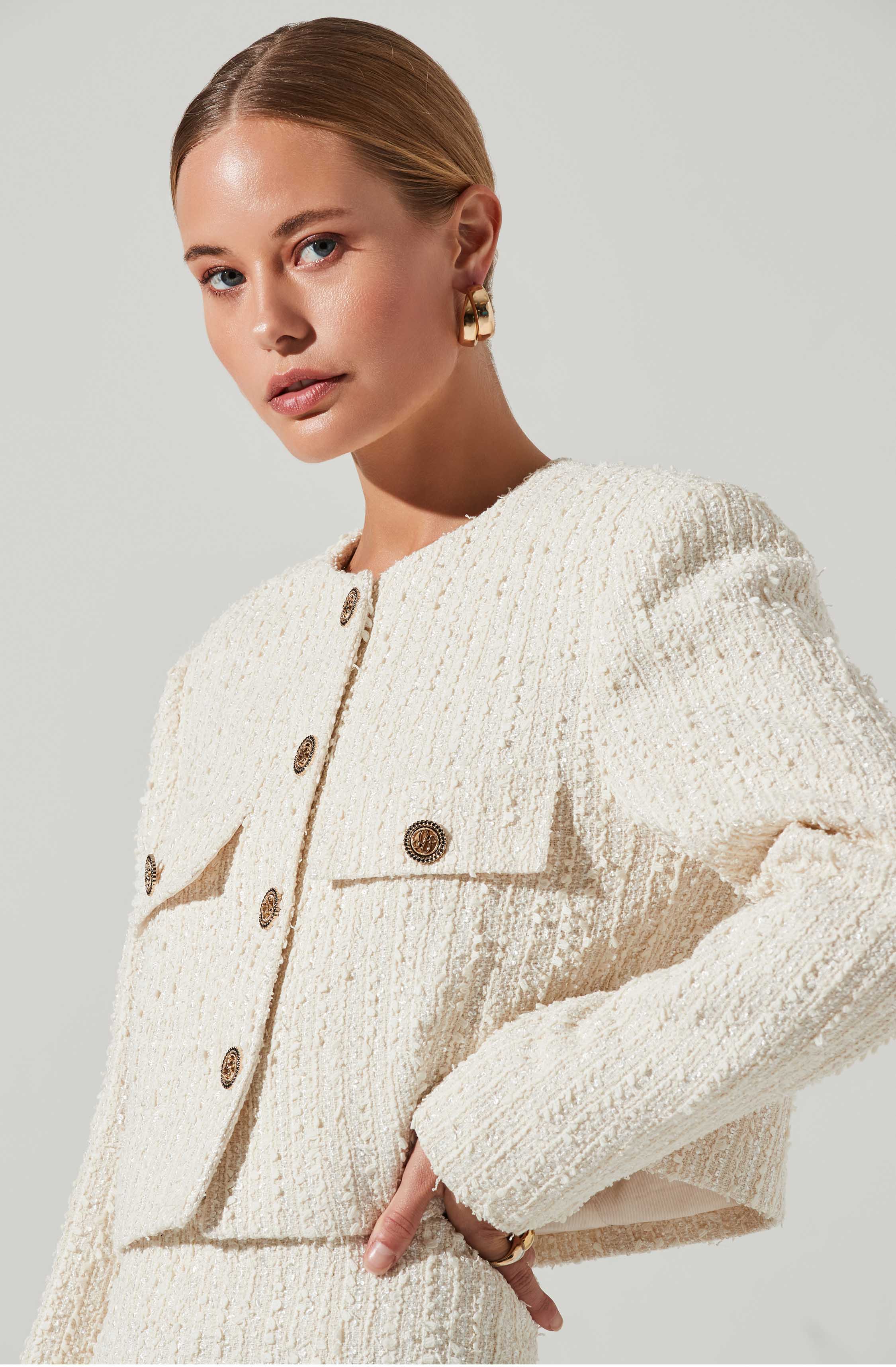 Covina Tweed Cropped Jacket-Aljck