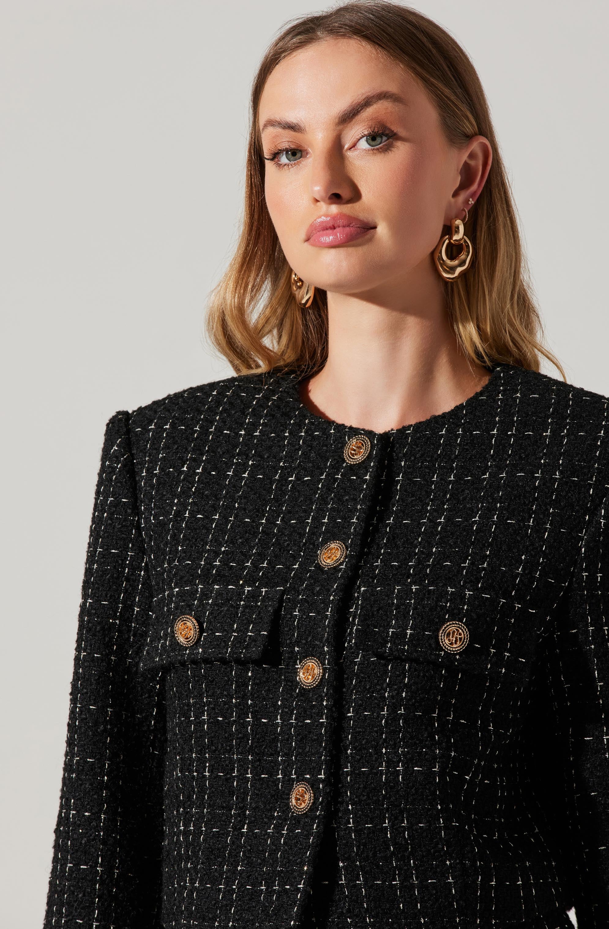 Covina Tweed Cropped Jacket-Aljck