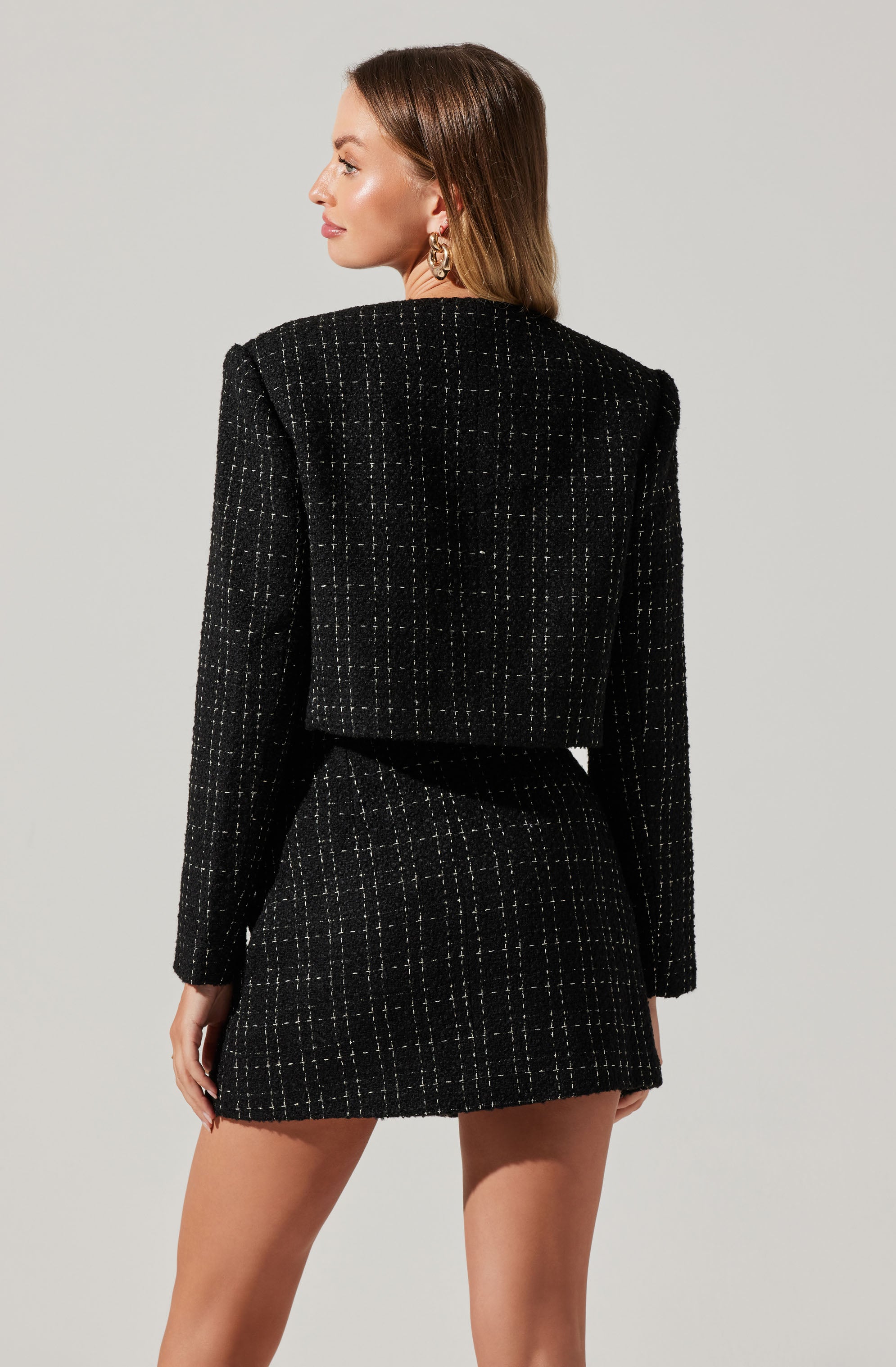 Covina Tweed Cropped Jacket-Aljck