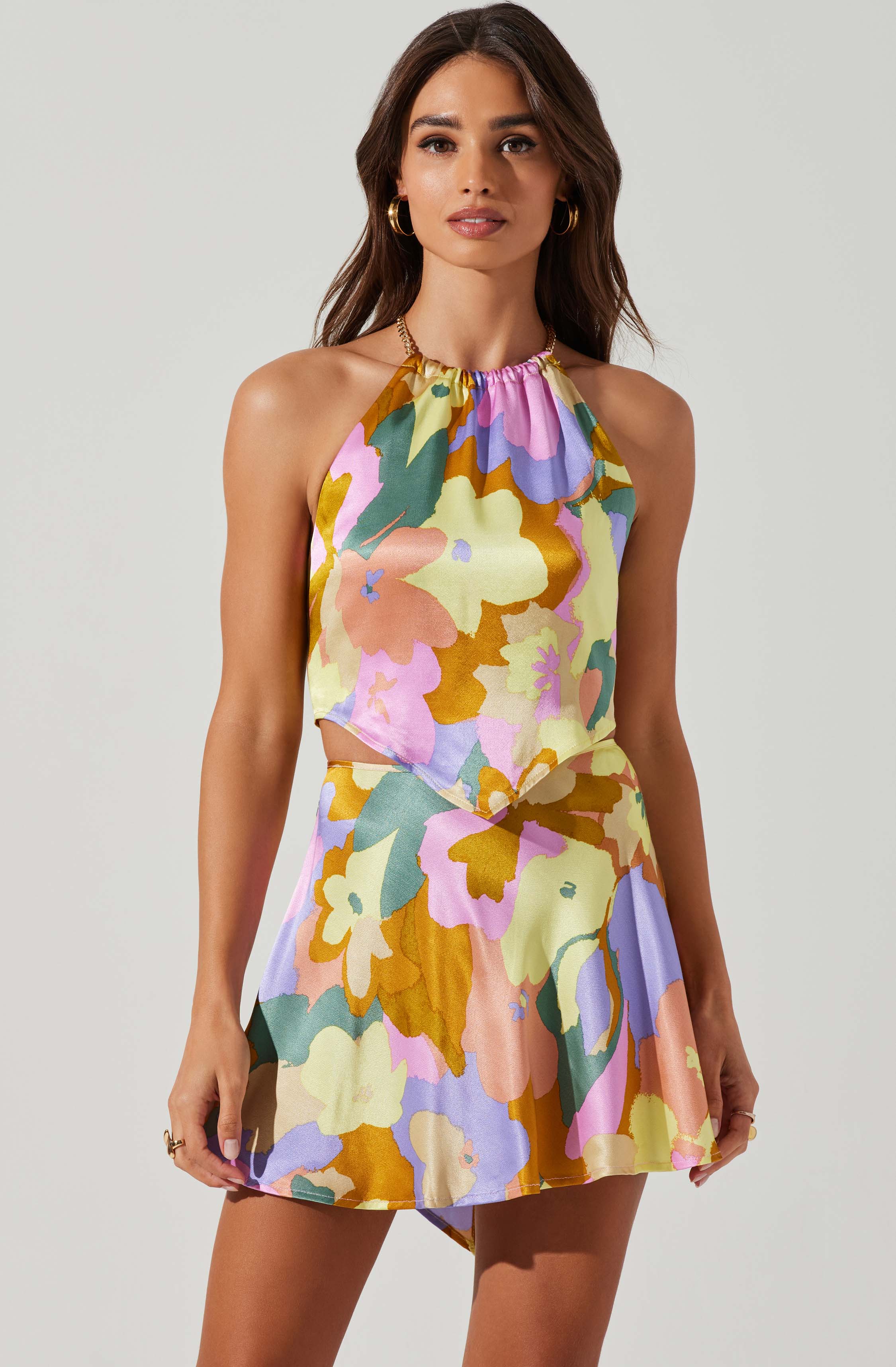 Evalina Satin Halter Top-Aljck