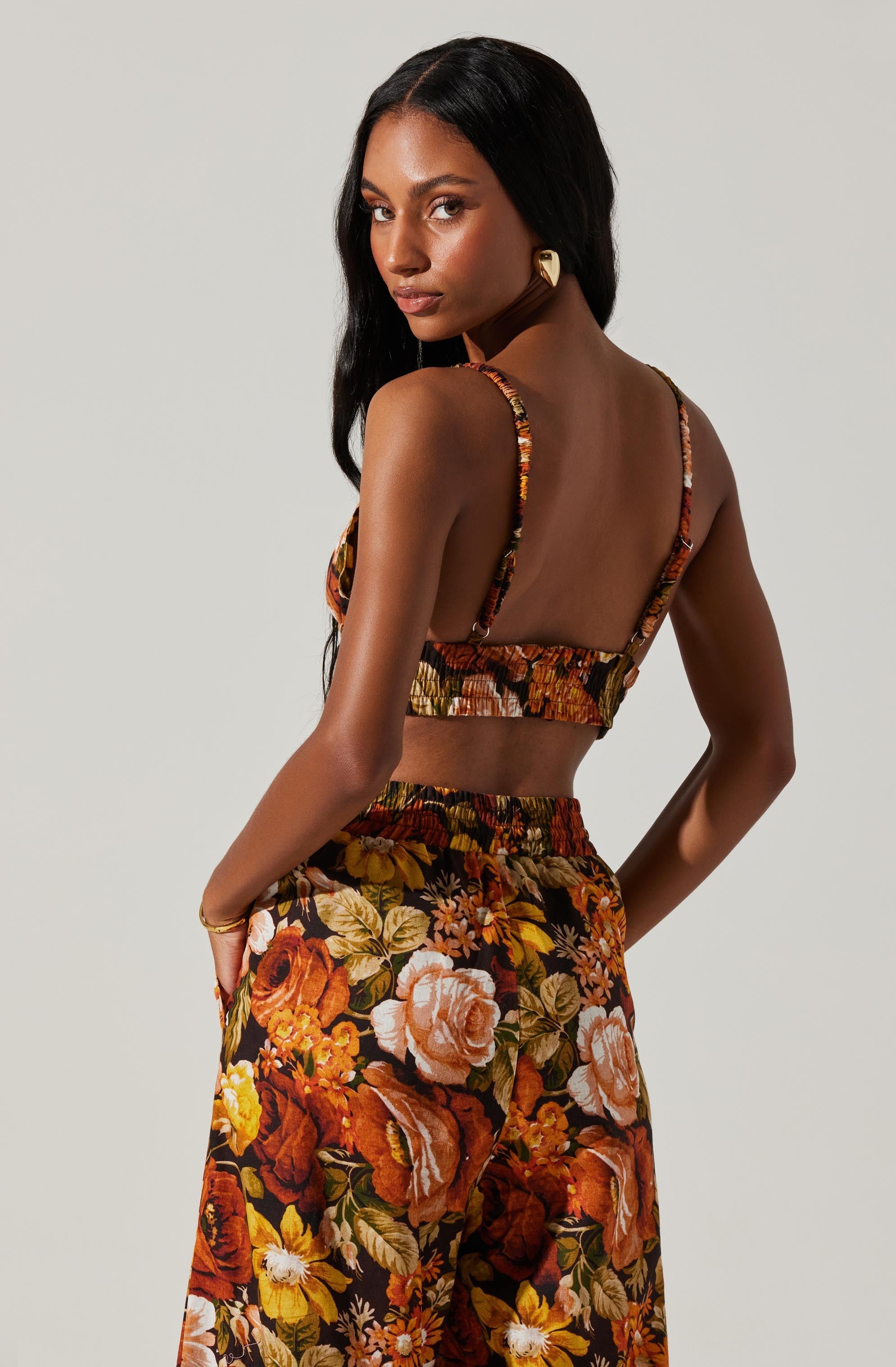 Tevy Floral Crop Top-Aljck