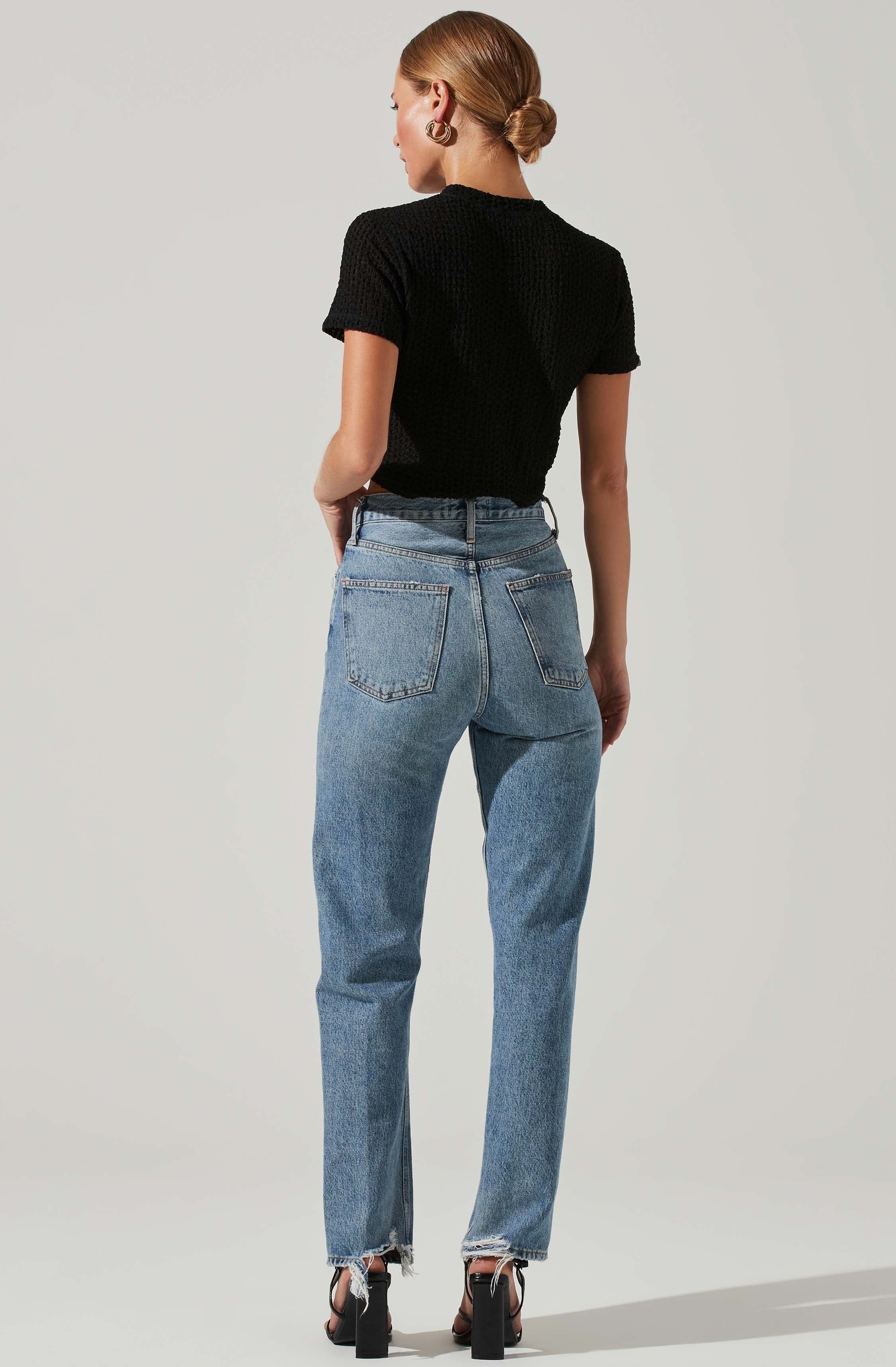 Cyrus Cropped Tie Waist Top-Aljck