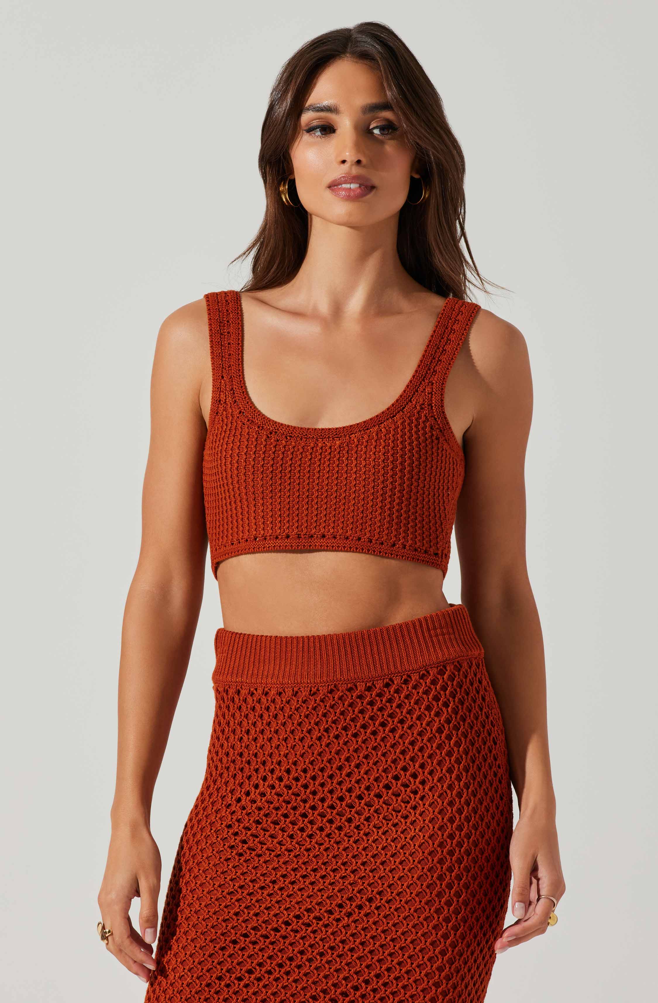 Kendelle Crochet Crop Top-Aljck