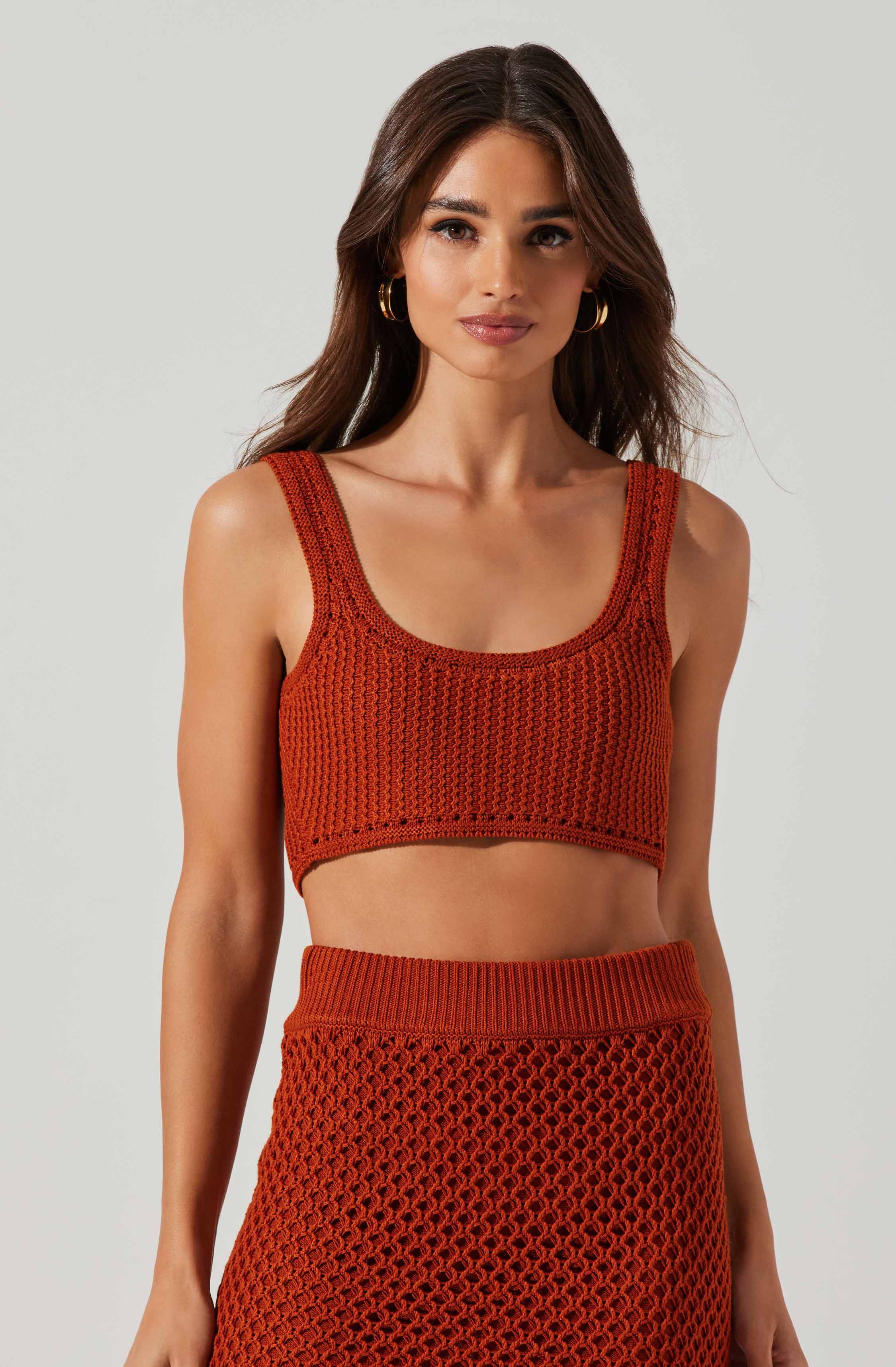 Kendelle Crochet Crop Top-Aljck