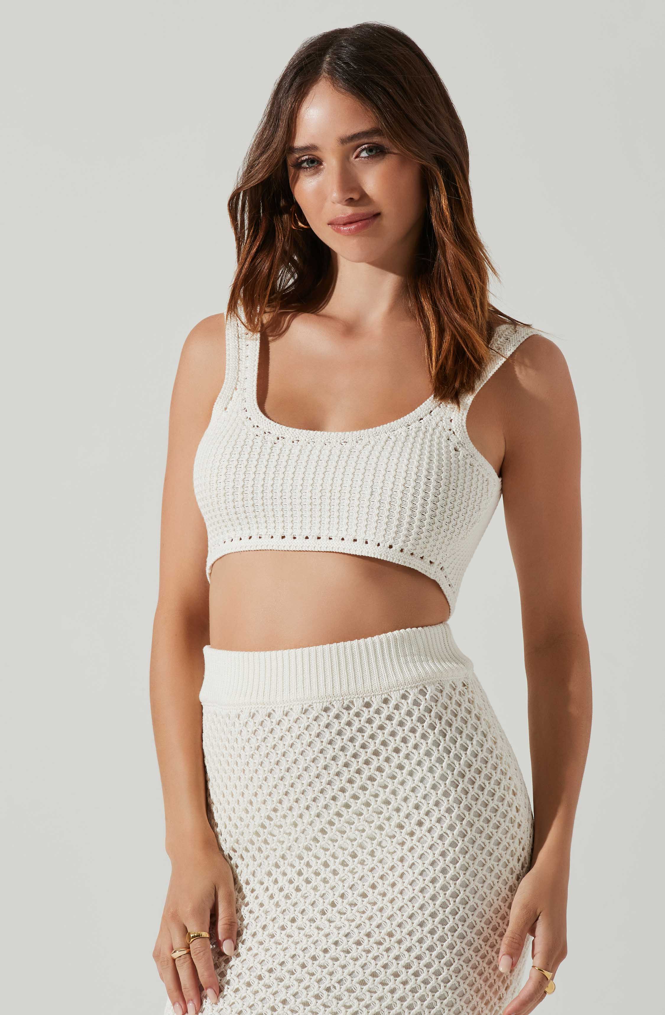 Kendelle Crochet Crop Top-Aljck