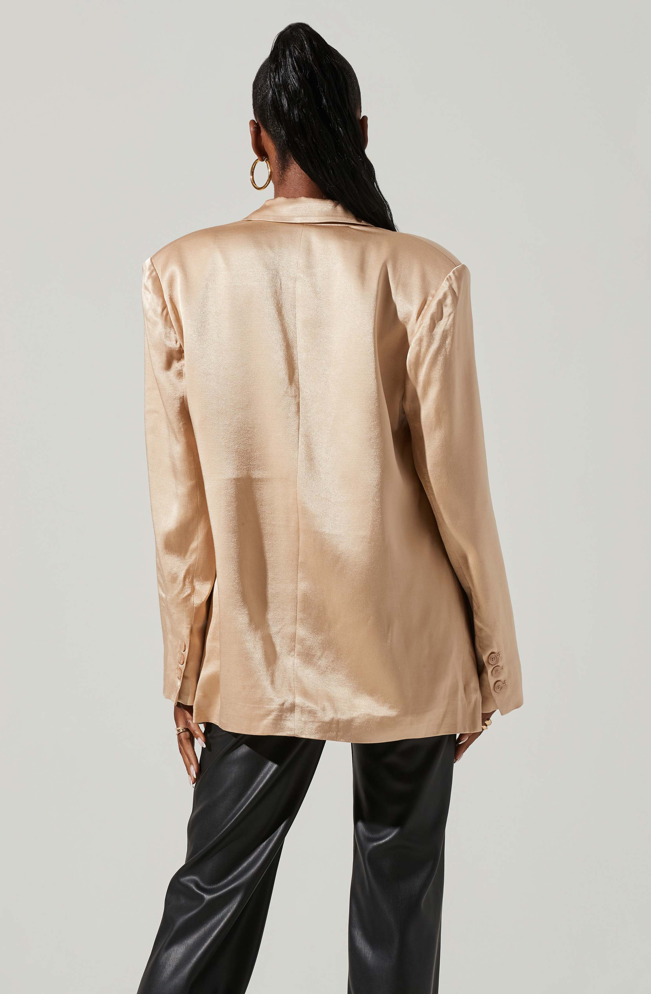 Kimia Satin Oversized Blazer-Aljck