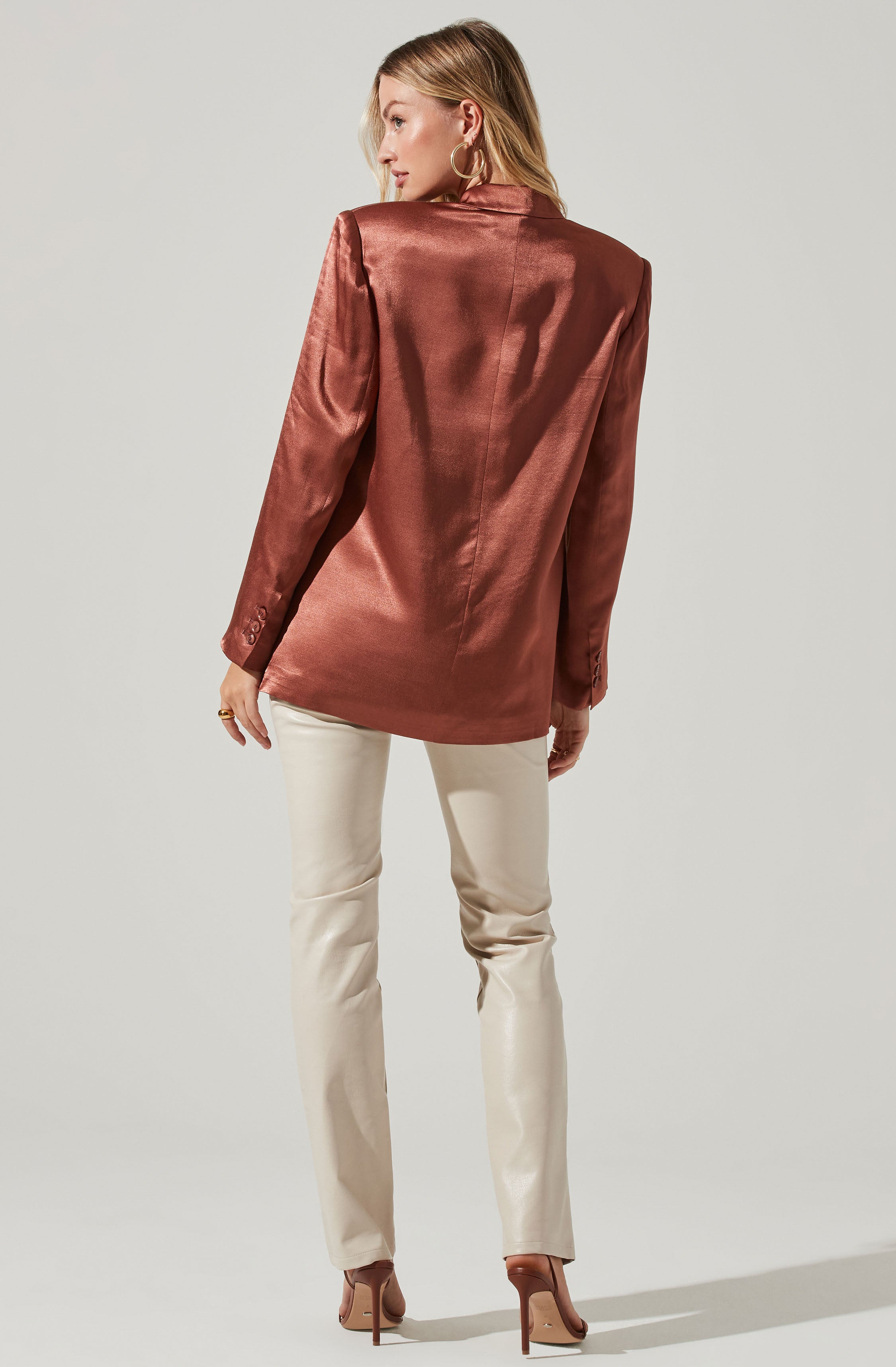 Kimia Satin Oversized Blazer-Aljck