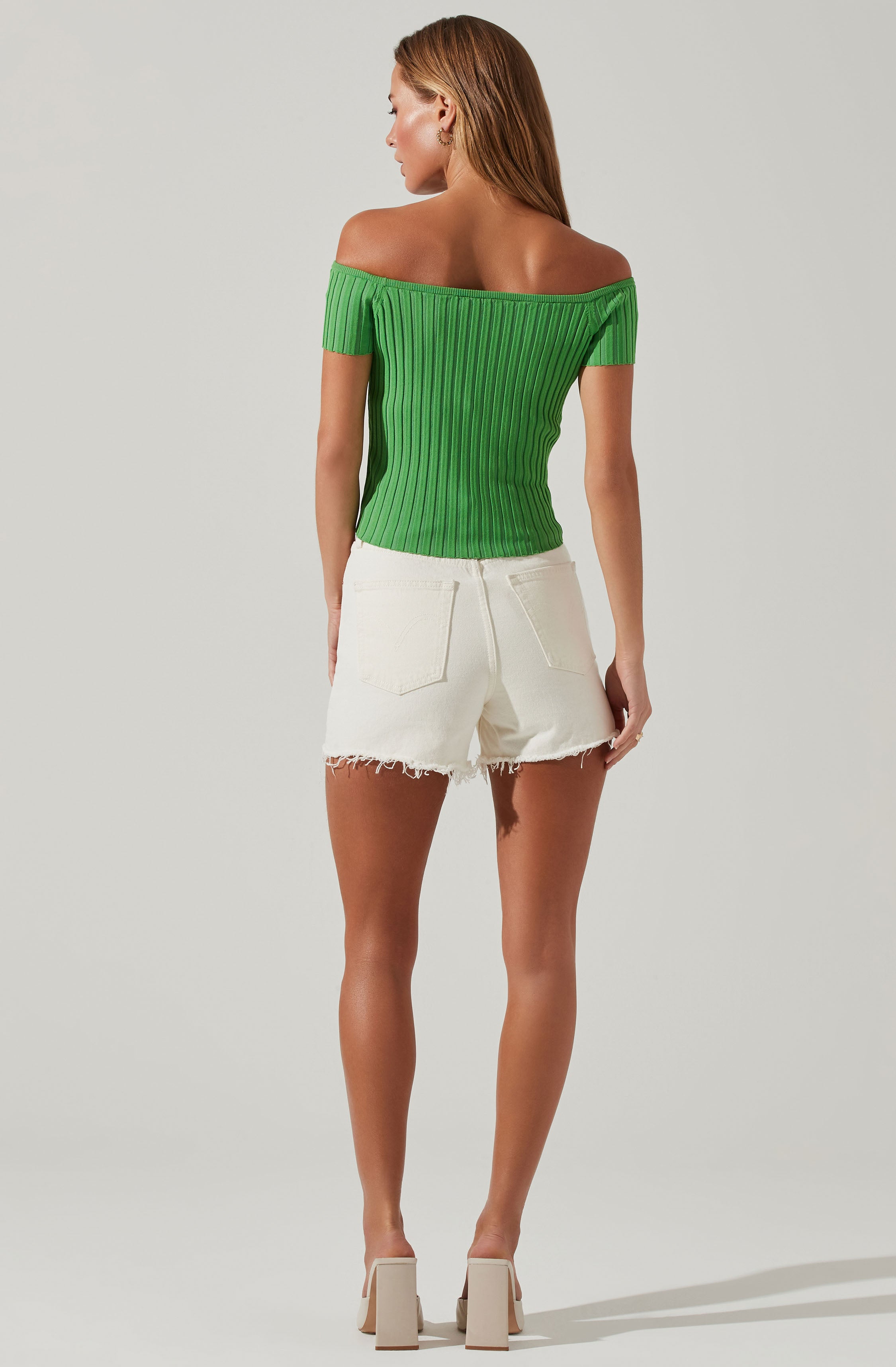 Leslie Off Shoulder Ribbed Knit Sweater-Aljck
