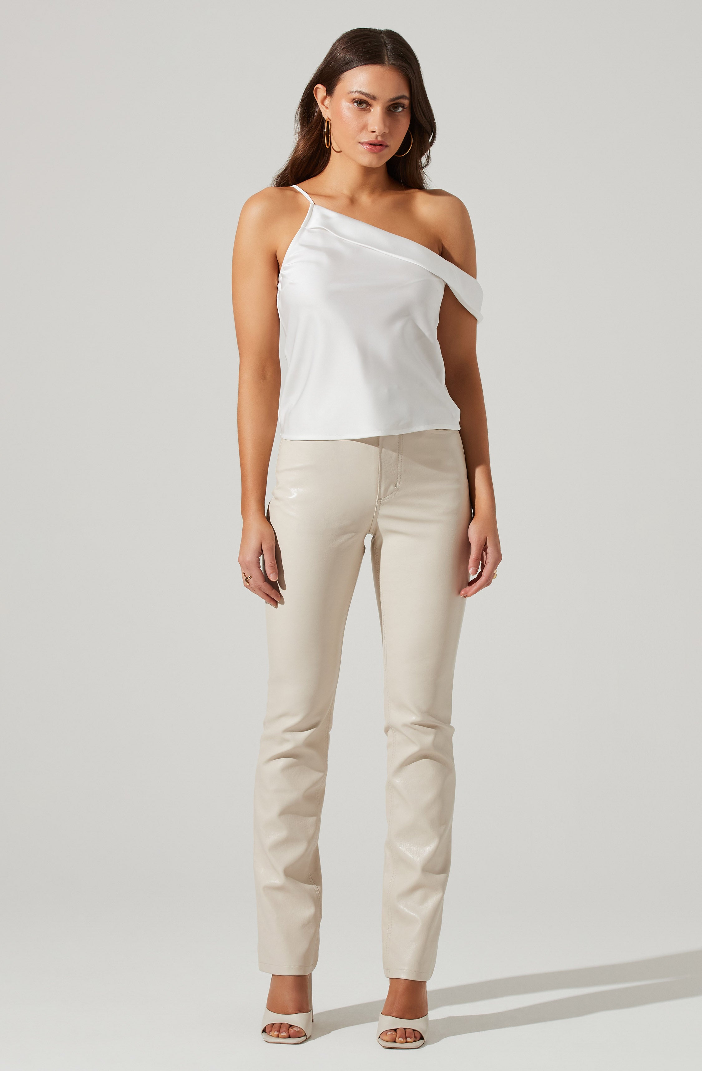 Shion Satin Off Shoulder Top-Aljck