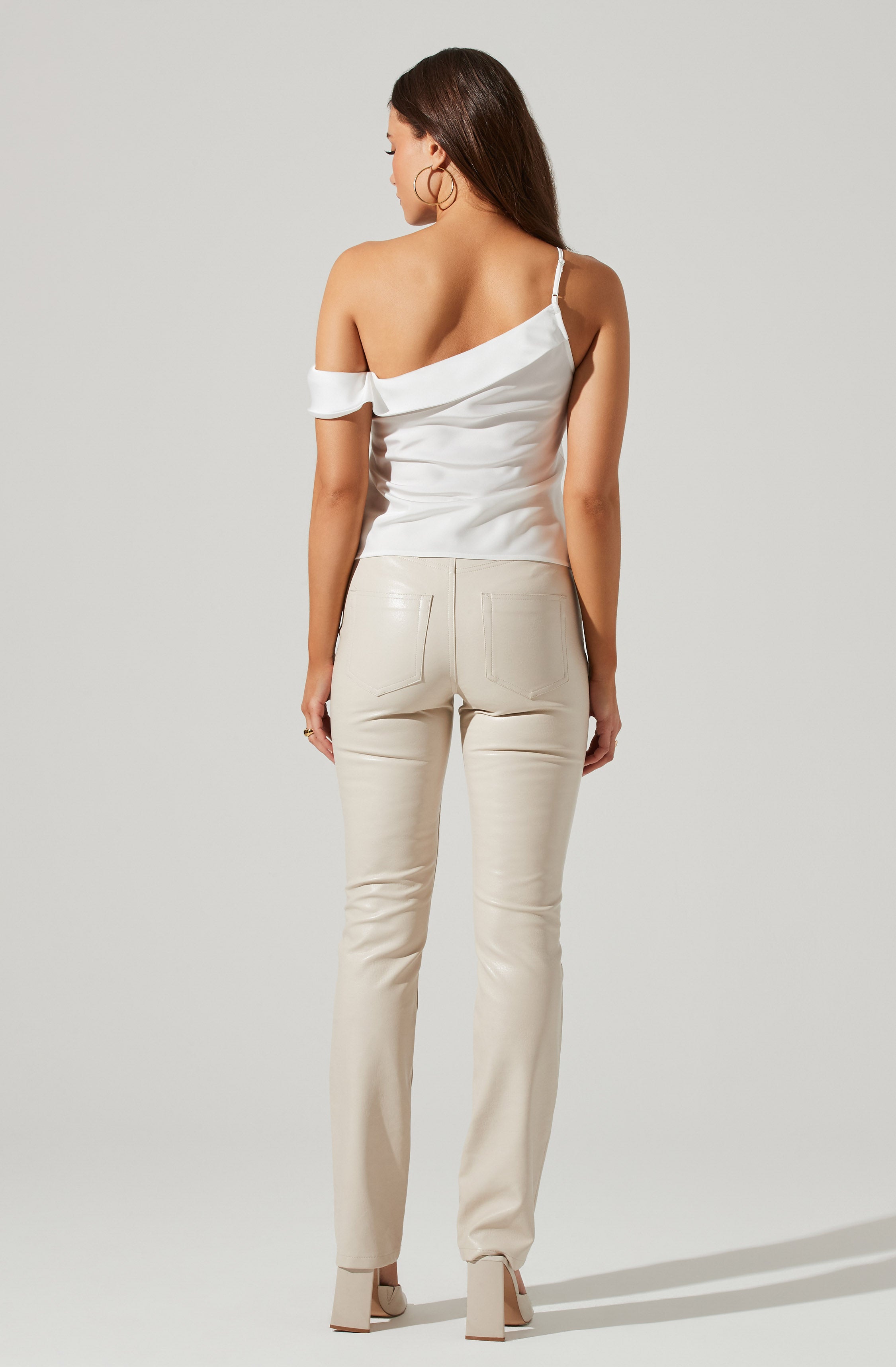 Shion Satin Off Shoulder Top-Aljck