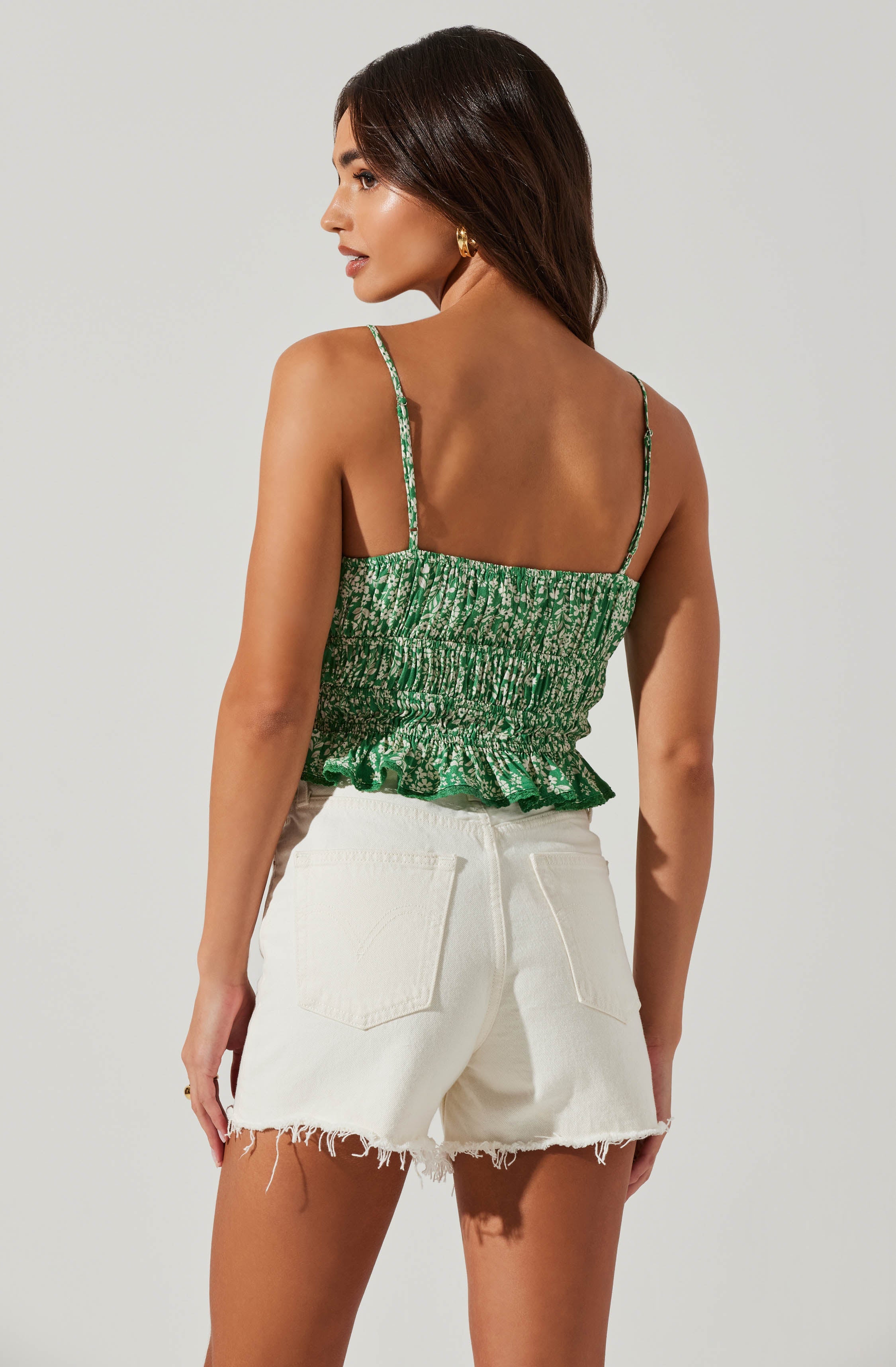 Keili Floral Smocked Waist Top-Aljck