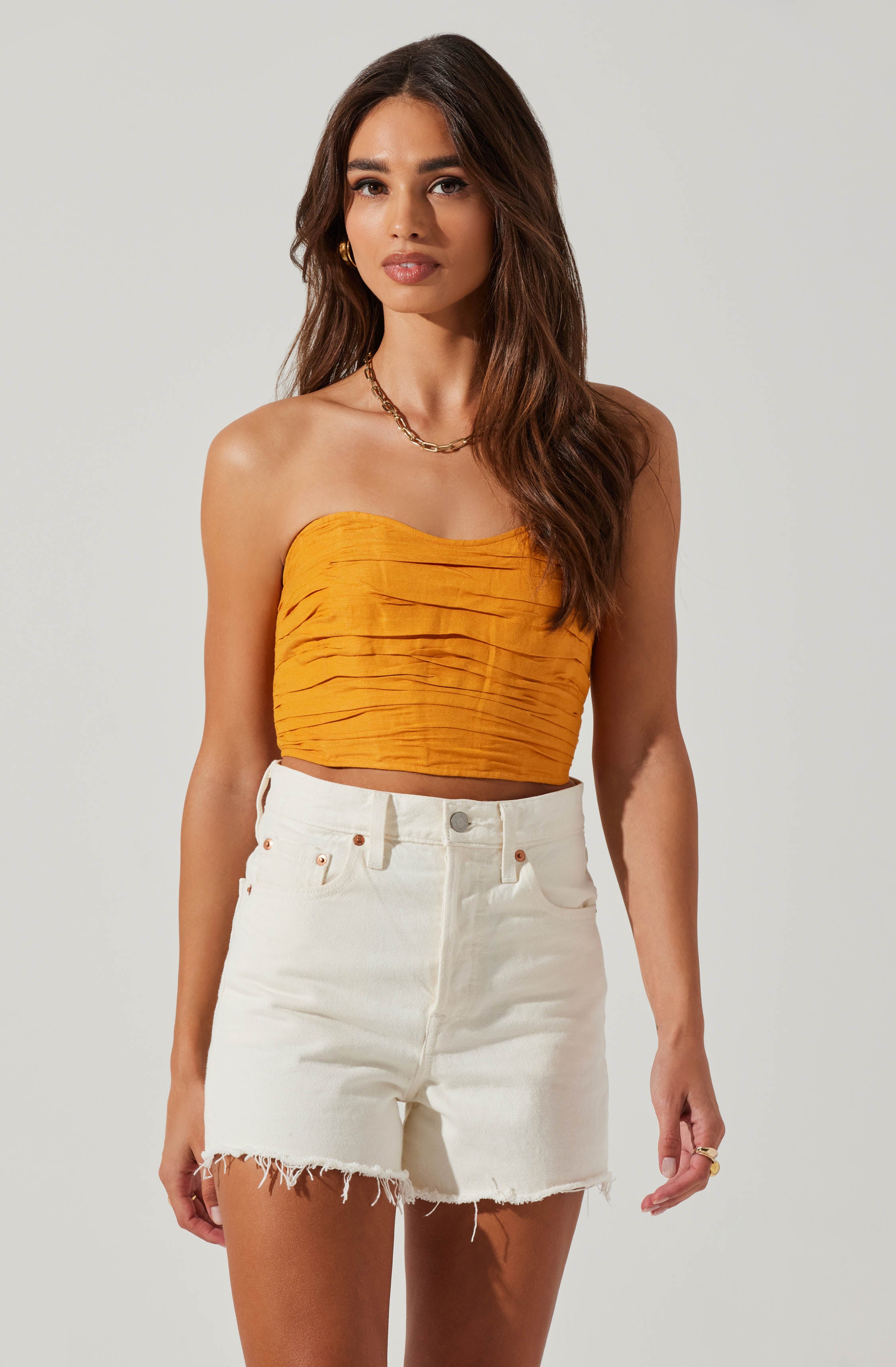 Jessamine Ruched Tube Top-Aljck