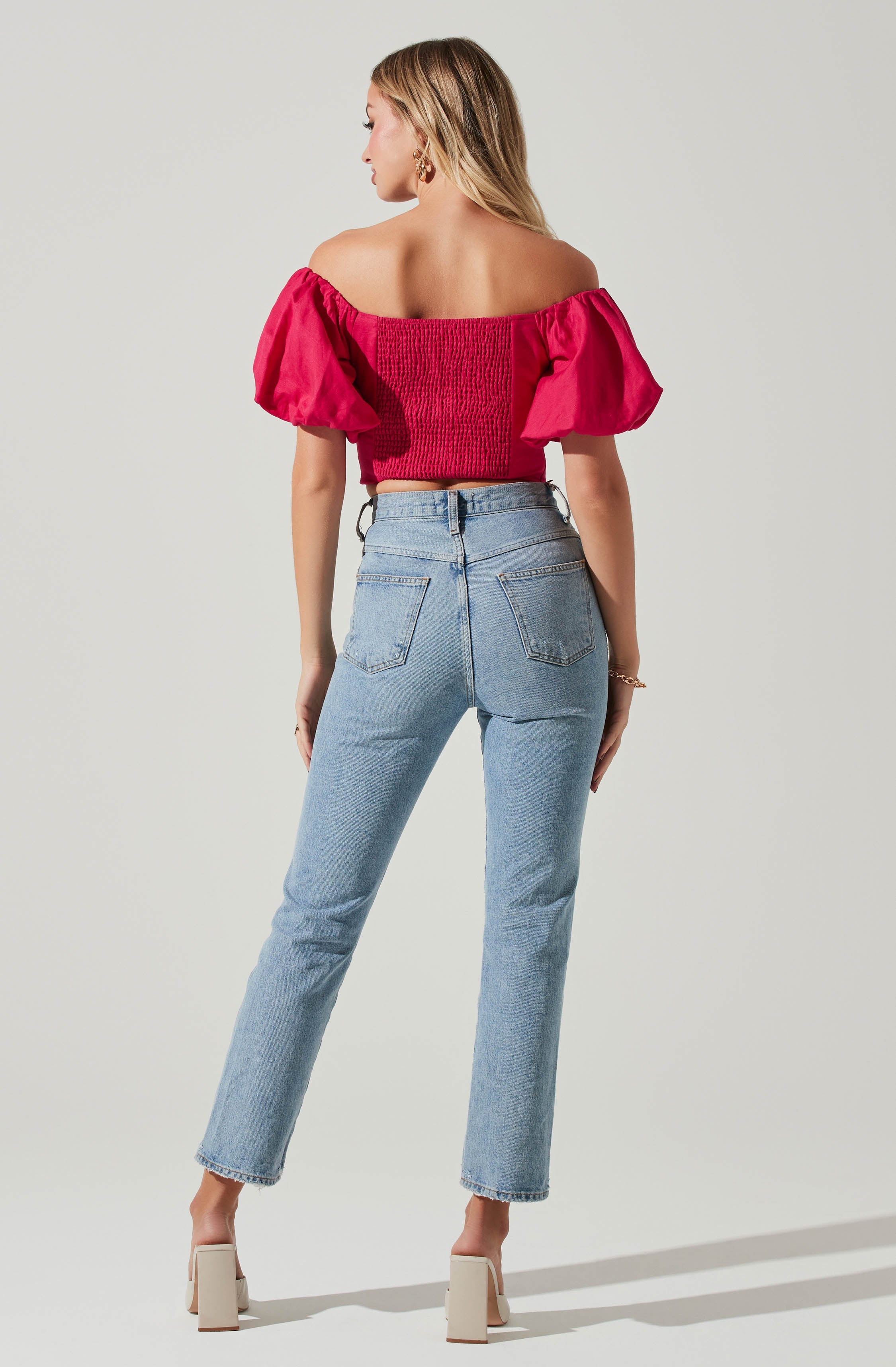 Laurana Off Shoulder Puff Sleeve Top-Aljck