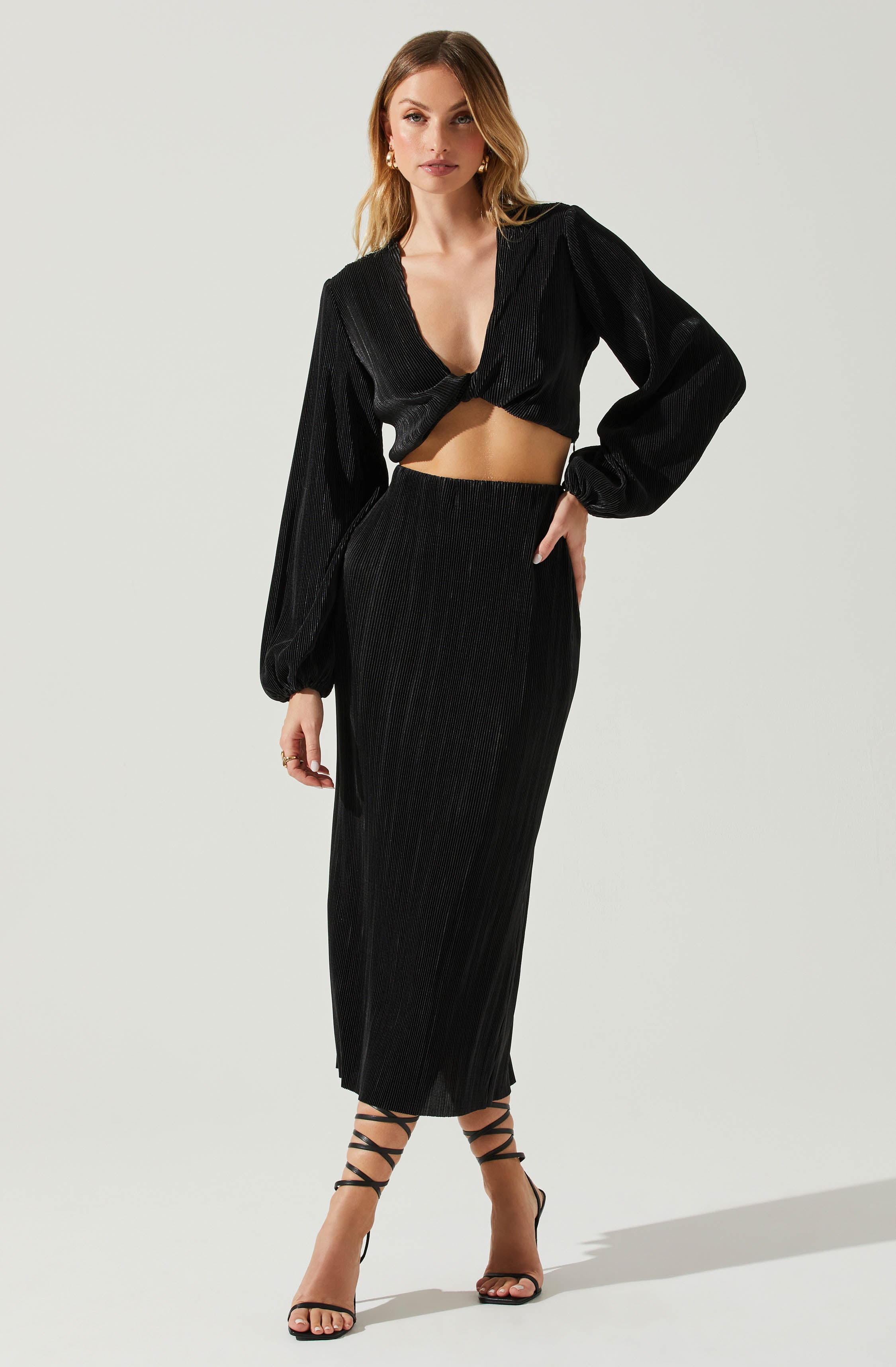 Cataleya Plisse Twist Bust Top-Aljck