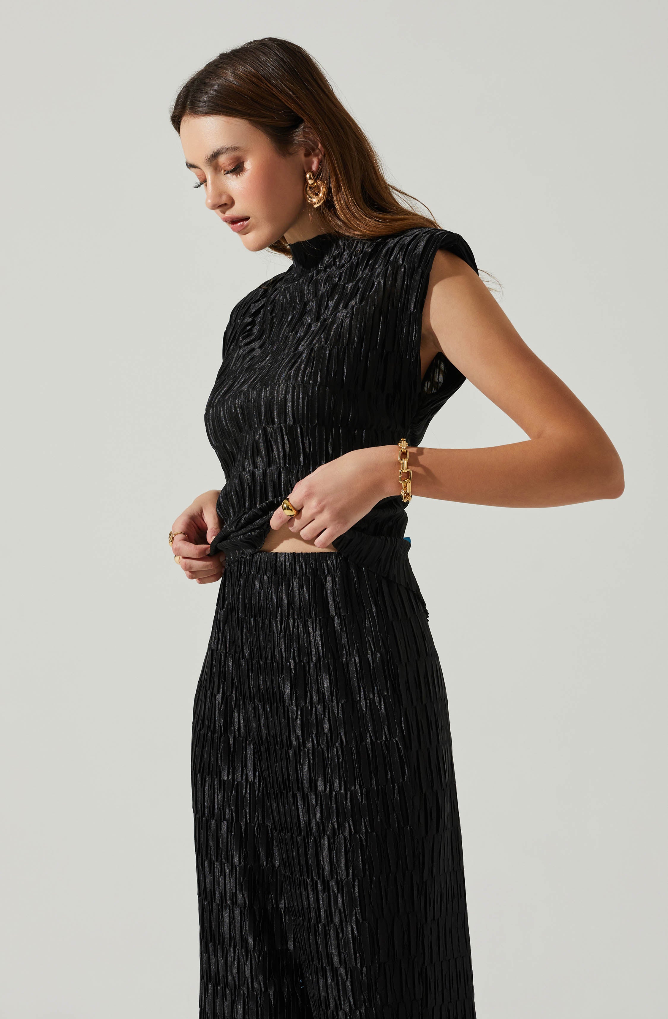 Jorja Textured Sleeveless Top-Aljck