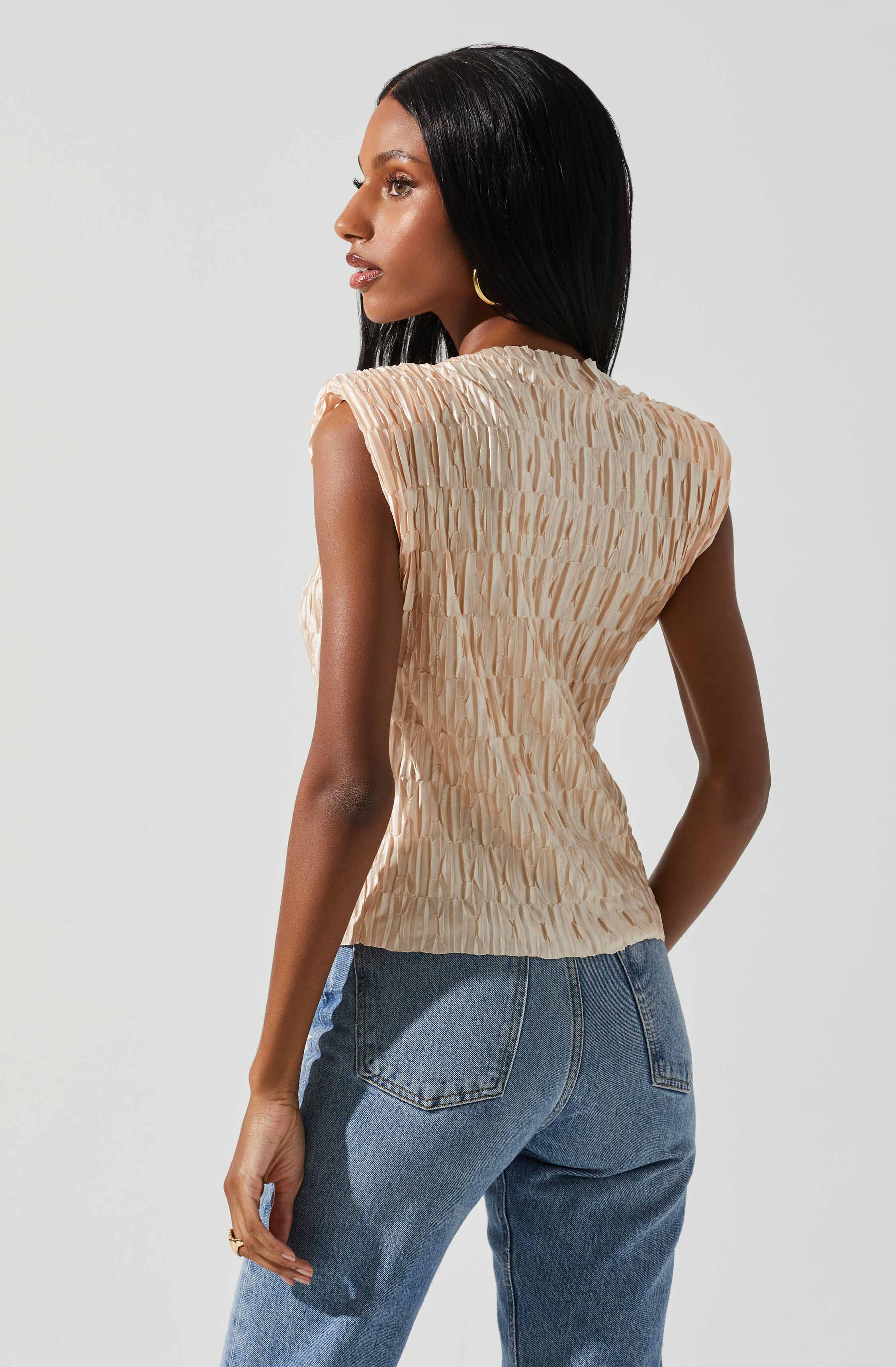 Jorja Textured Sleeveless Top-Aljck