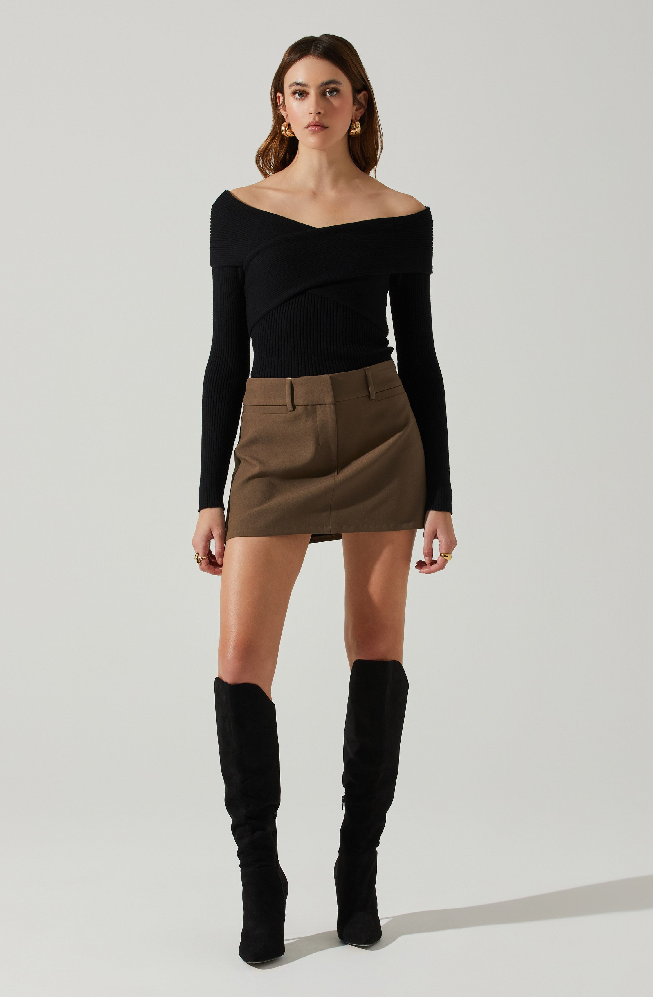 Zayla  Off the Shoulder Sweater-Aljck