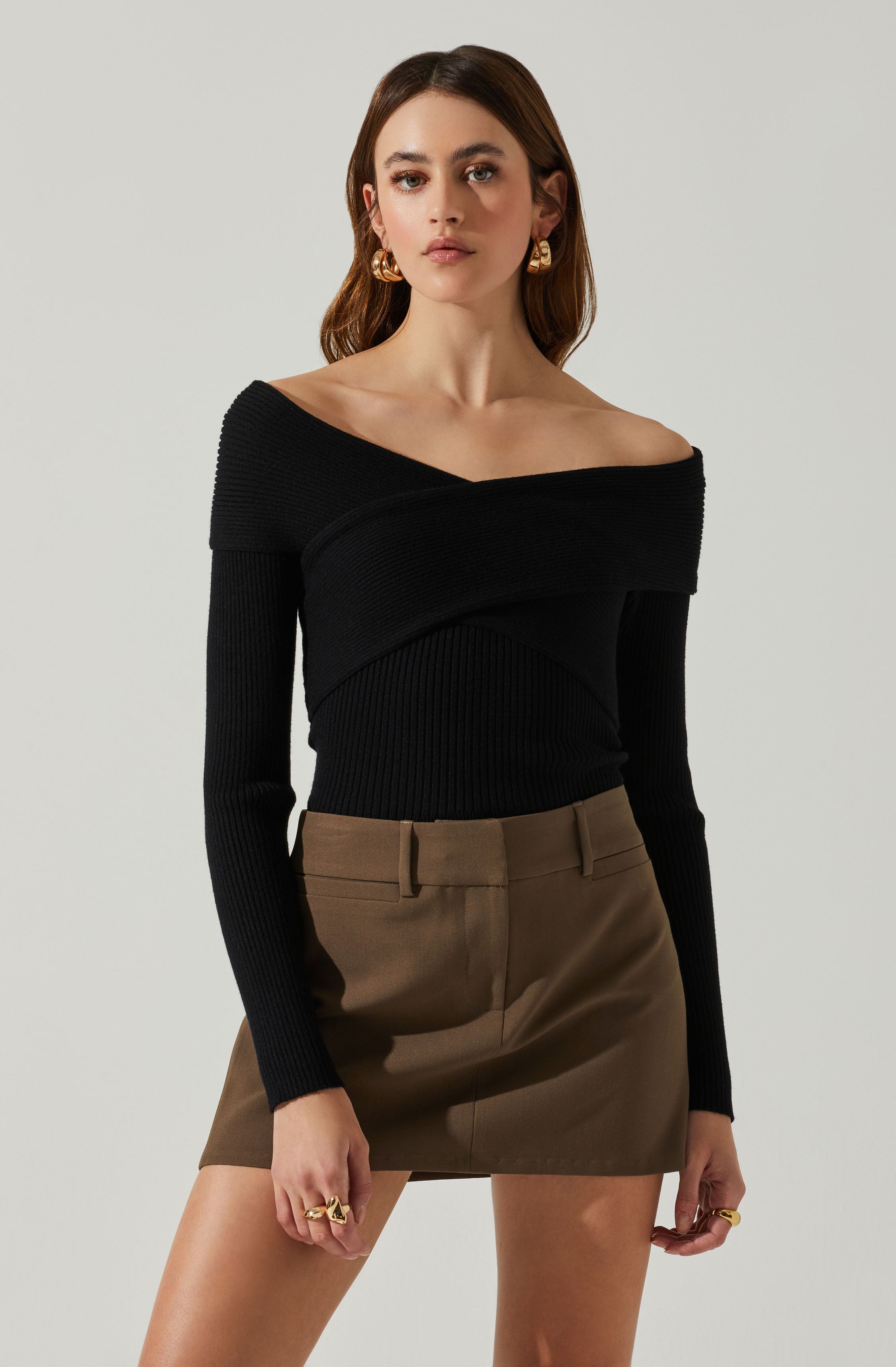 Zayla  Off the Shoulder Sweater-Aljck