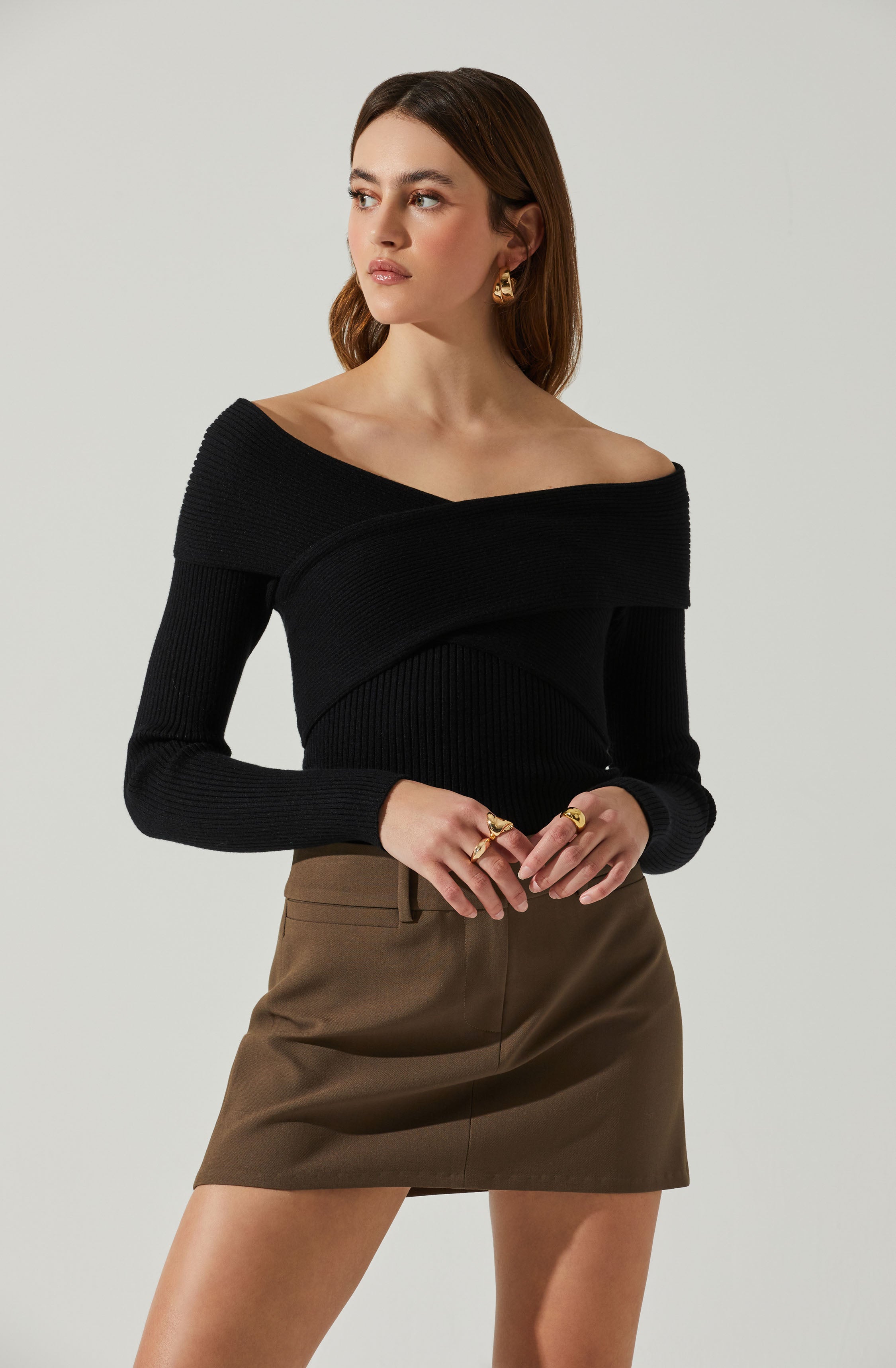 Zayla  Off the Shoulder Sweater-Aljck