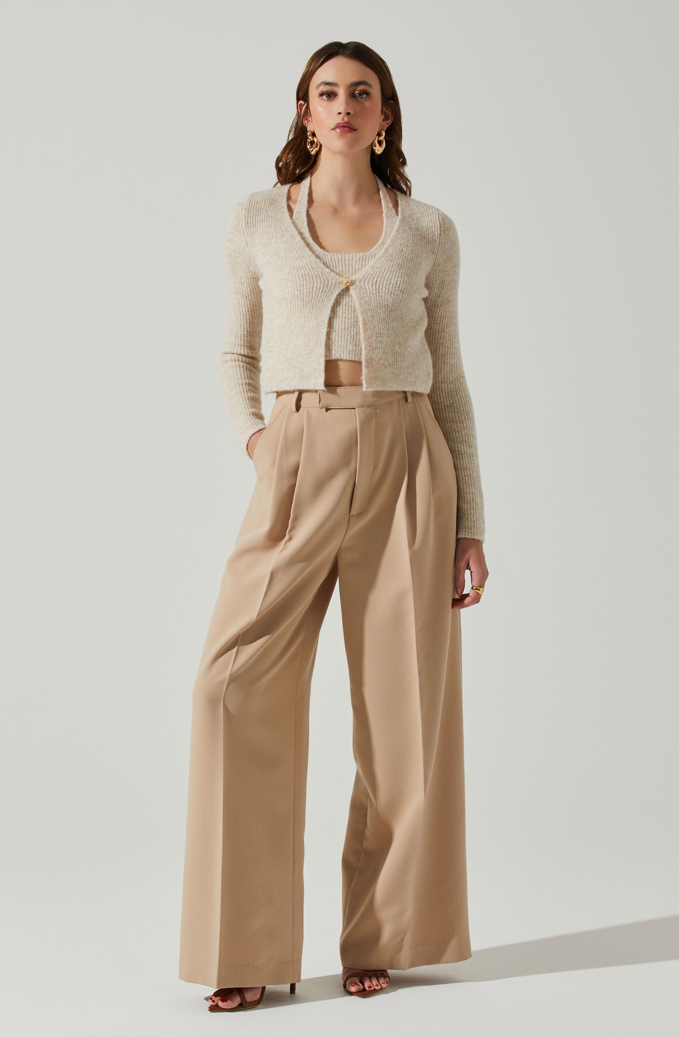 Mayte One Piece Halter Sweater Set-Aljck