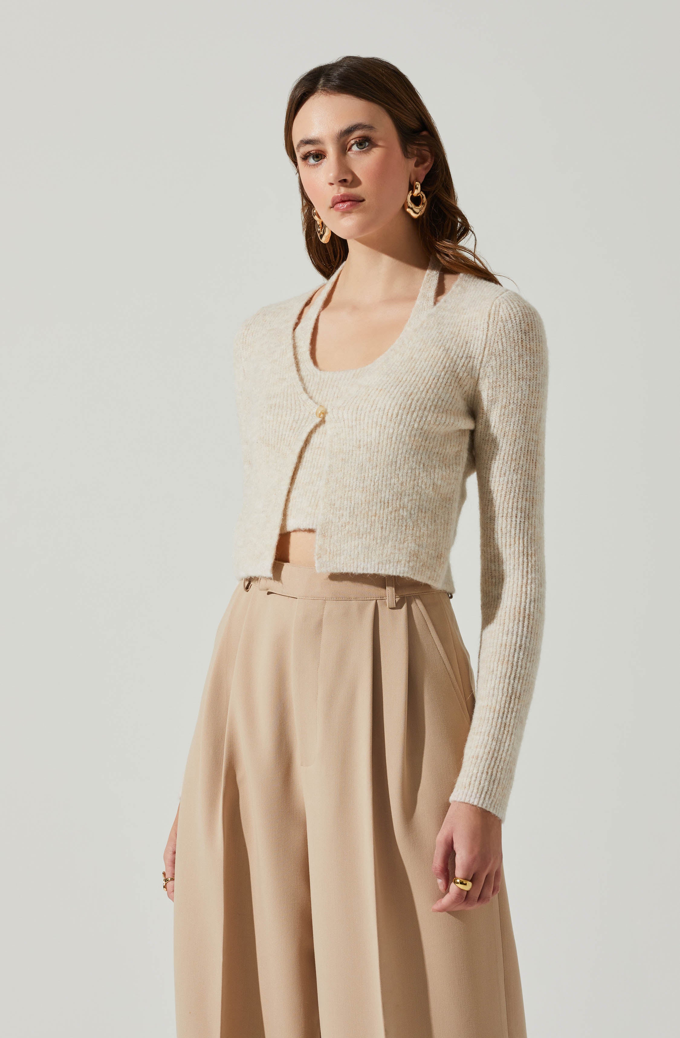 Mayte One Piece Halter Sweater Set-Aljck