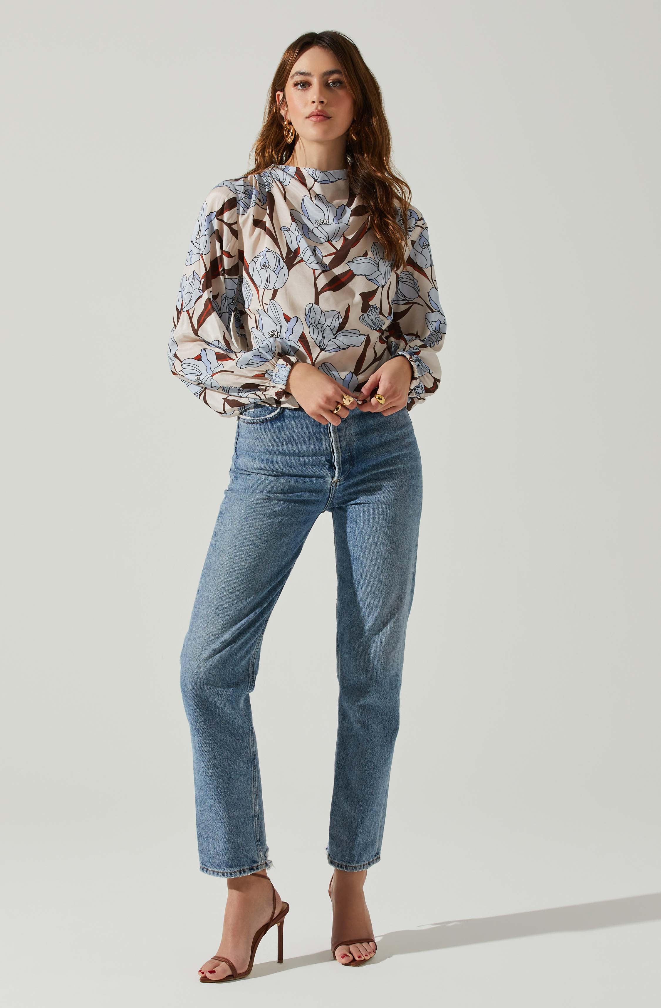Veronica Floral Cutout Top-Aljck