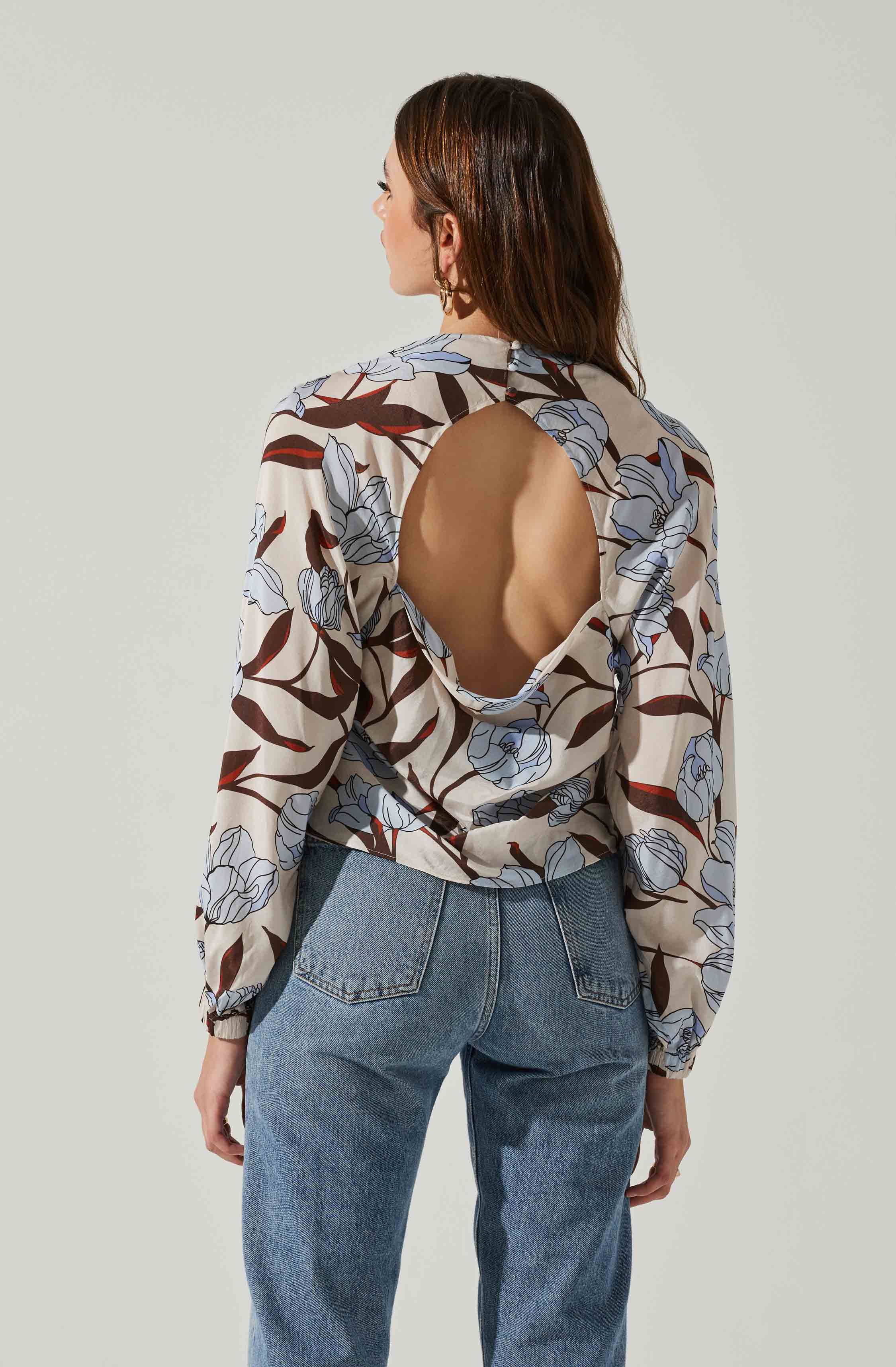 Veronica Floral Cutout Top-Aljck